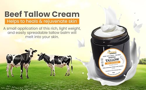 Generic 100% Pure Whipped Tallow Cream - Organic Tallow Skincare Handmade Body Butter Tallo Cream- Grass Fed Beef Tallow Balm For Skin Butter- Tallow Face Body Eczema Cream-4 Floz  thumb #4