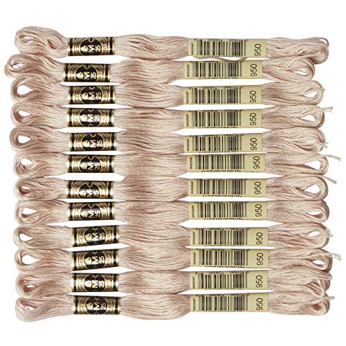 Image of DMC 25 Thread Embroidery Thread 12 Bundles #950 Brown DMC25B