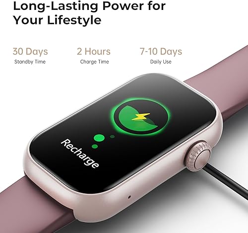 Fitness Tracker for Men Women, 24/7 Heart Rate, SpO2 and Sleep Monitor Health Watch, Calorie Step Counter Fitness Watch IP68 Waterproof Smart Watch for Android and iOS, Black/Smoke Violet(Smoke Violet)