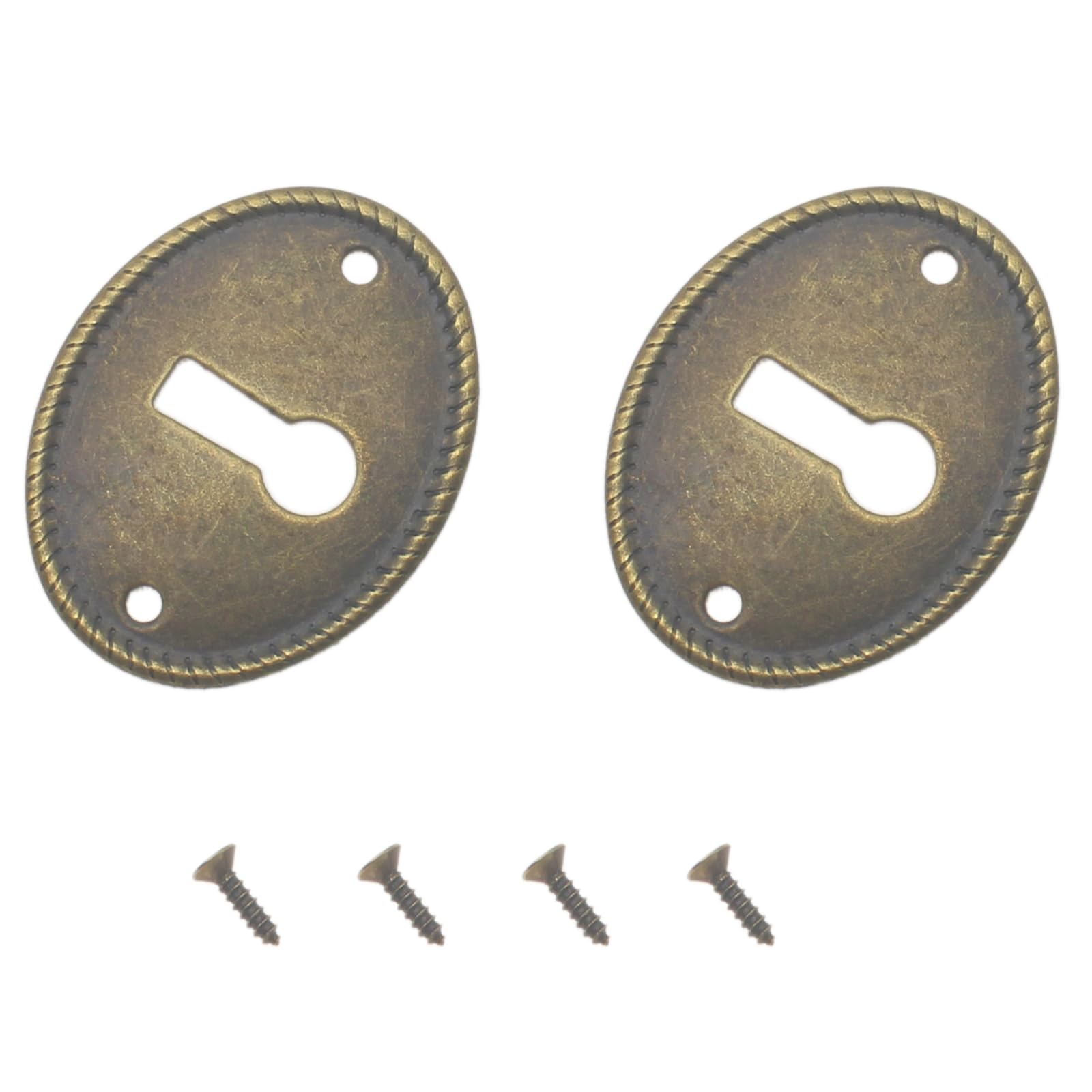 2 coperture ovali per buco della serratura, in metallo, stile vintage, per mobili in legno