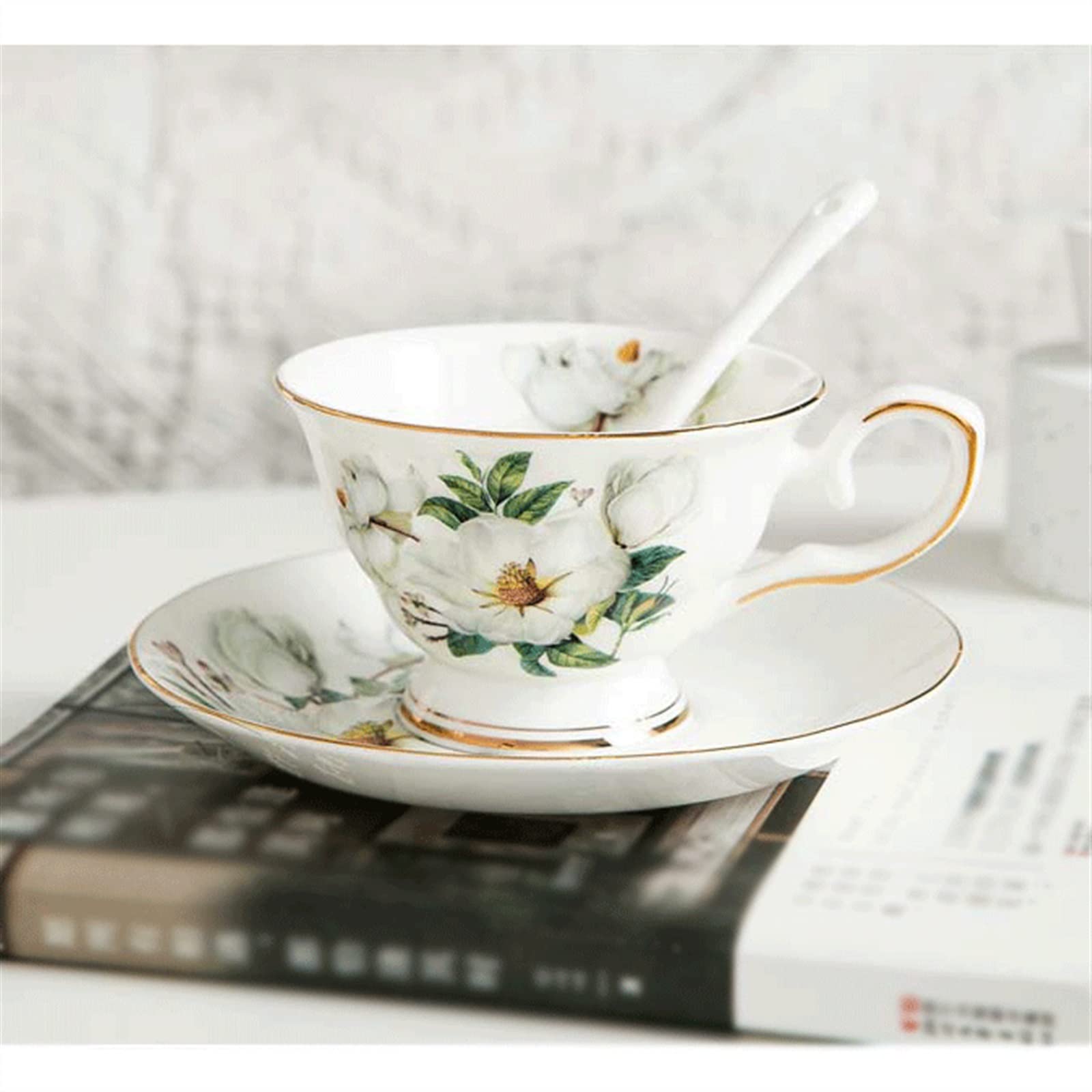 Domowy wykwintny zestaw filiżanek do kawy porcelana kostna popołudniowa herbata domowa ceramiczna dekoracja
