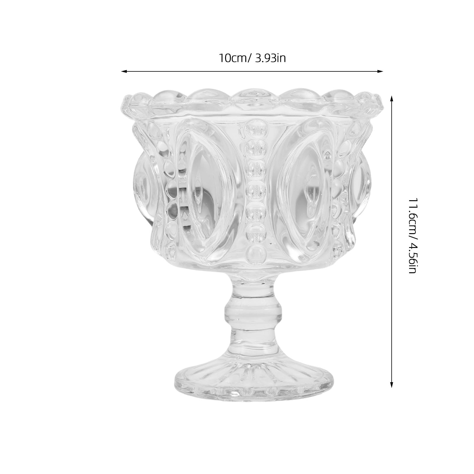 Gatuida 2 Dessertschalen aus Glas: Eisbecher mit Fuß, geprägt, transparent, für Parfait-Eisbecher, Trifle-Pudding