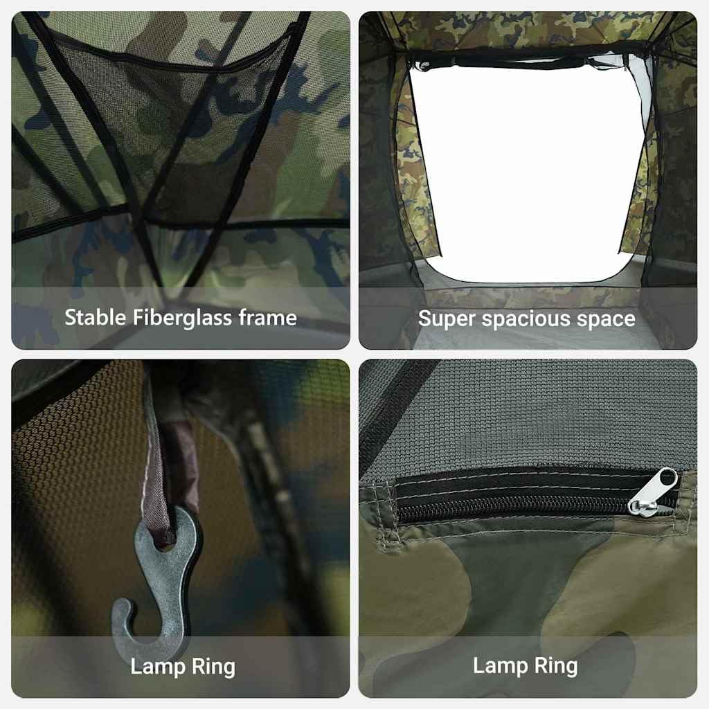 Tenda da Pesca 5 Persone Verde Oliva Impermeabile