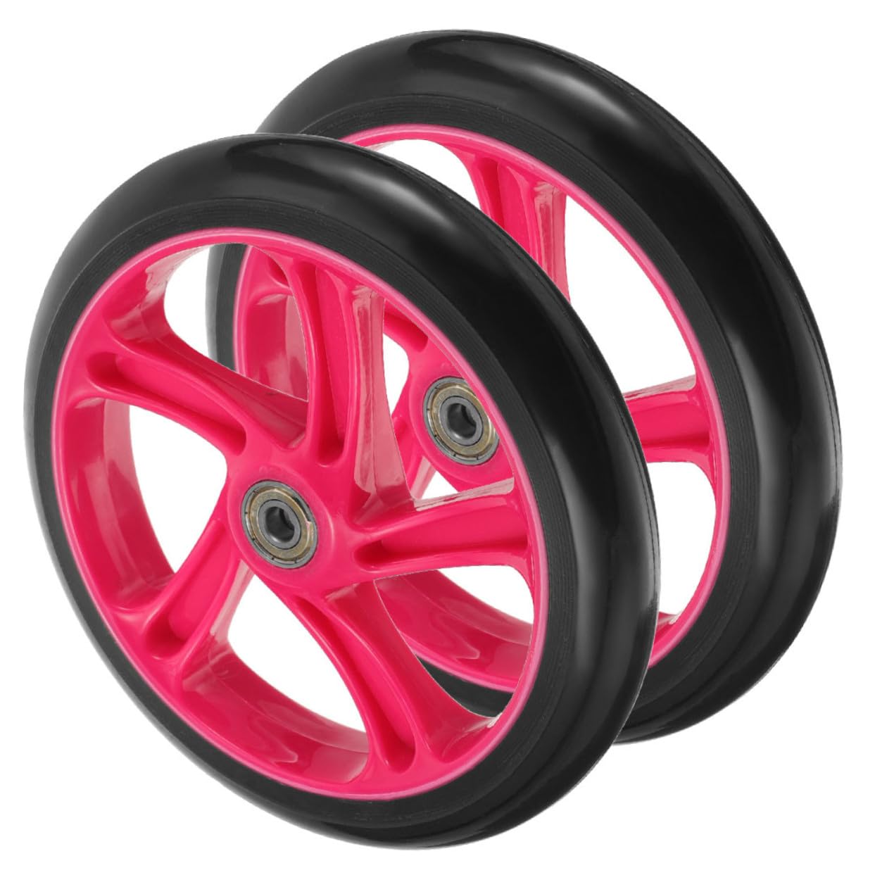 Roue de Trottinette Antidérapante Lot de 2 en PU Résistant à l'usure Diamètre 175 Mm Facile à Installer Compatible Skateboard et Scooter Électrique