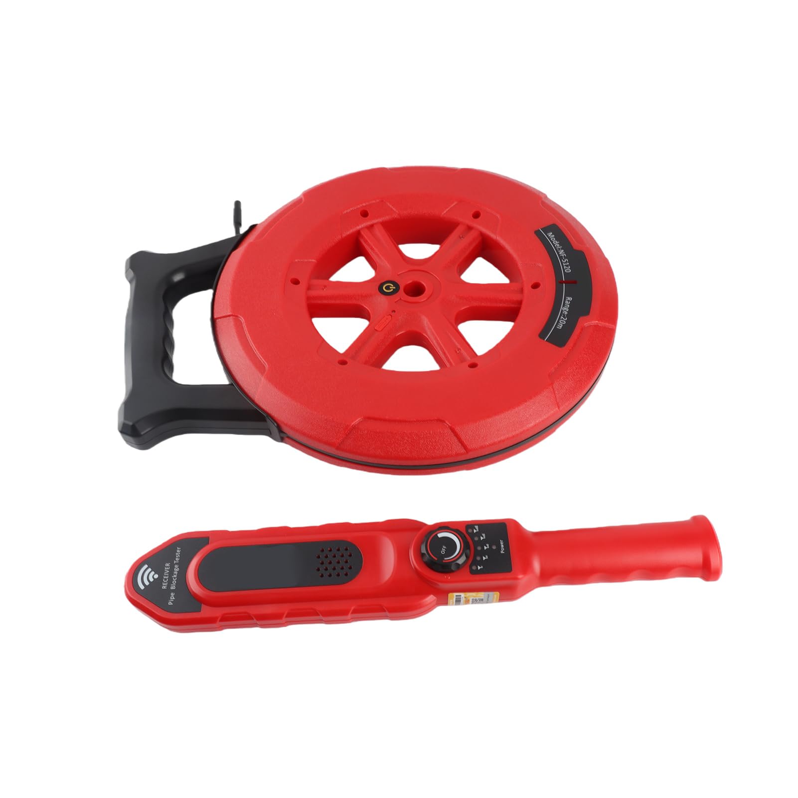FTVOGUE Herramienta de Diagnóstico de Bloqueo de Tuberías, Escáner de Bloqueo de Tuberías Resistente Al Agua IP67, Sensibilidad Ajustable de 300 Hz, Alarma de Señal Fuerte para Fontaneros, (NF-5120)