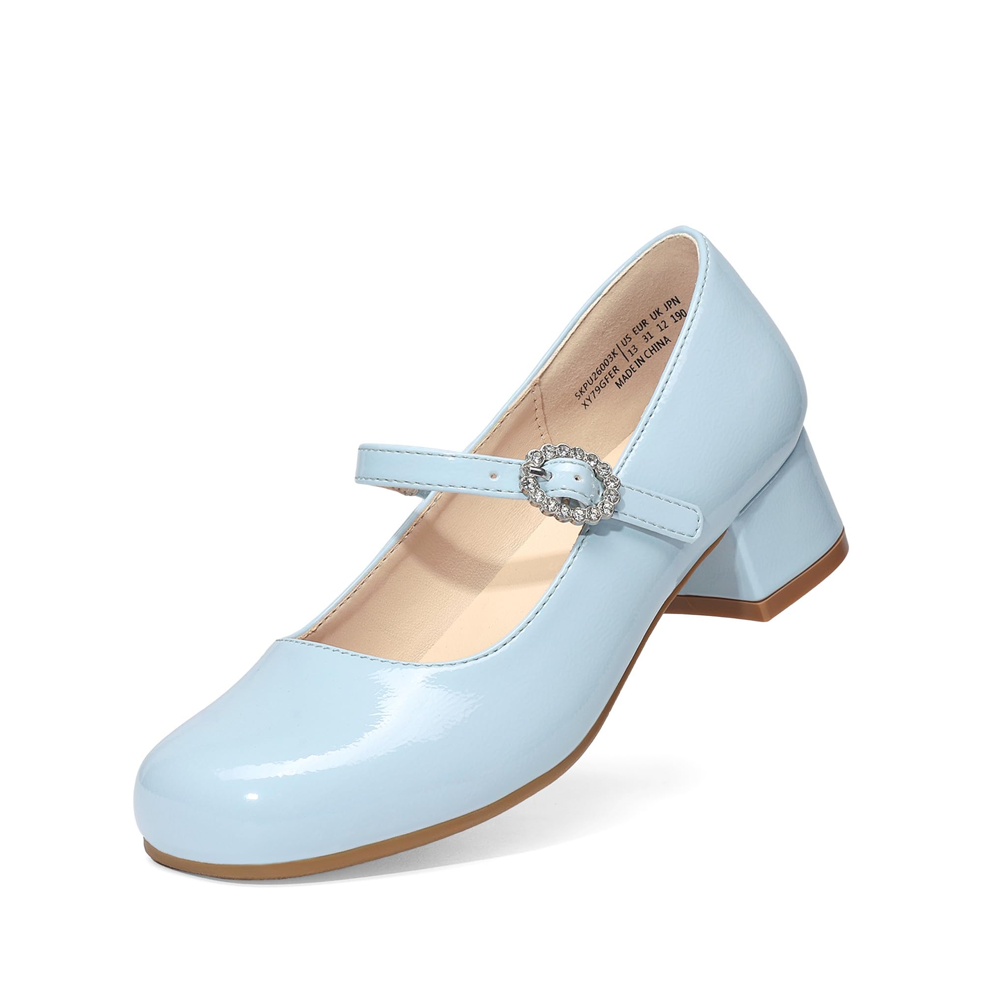 DREAM PAIRS Chaussures Fille Mary Jane Bout Carré Petit Talon Ballerines Confortables Soutien de Voûte Chaussures Habillées Soirée Mariage Princesse