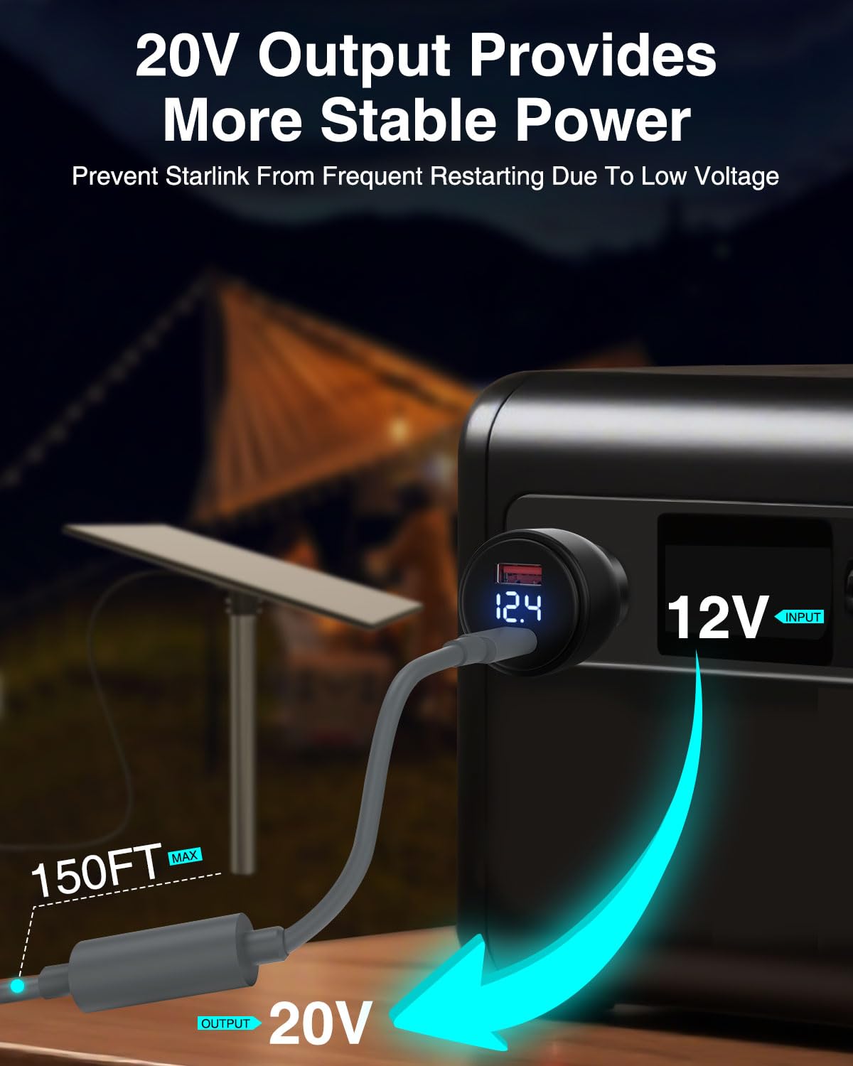 Starlink Mini ładowarka samochodowa USB C na DC z adapterem