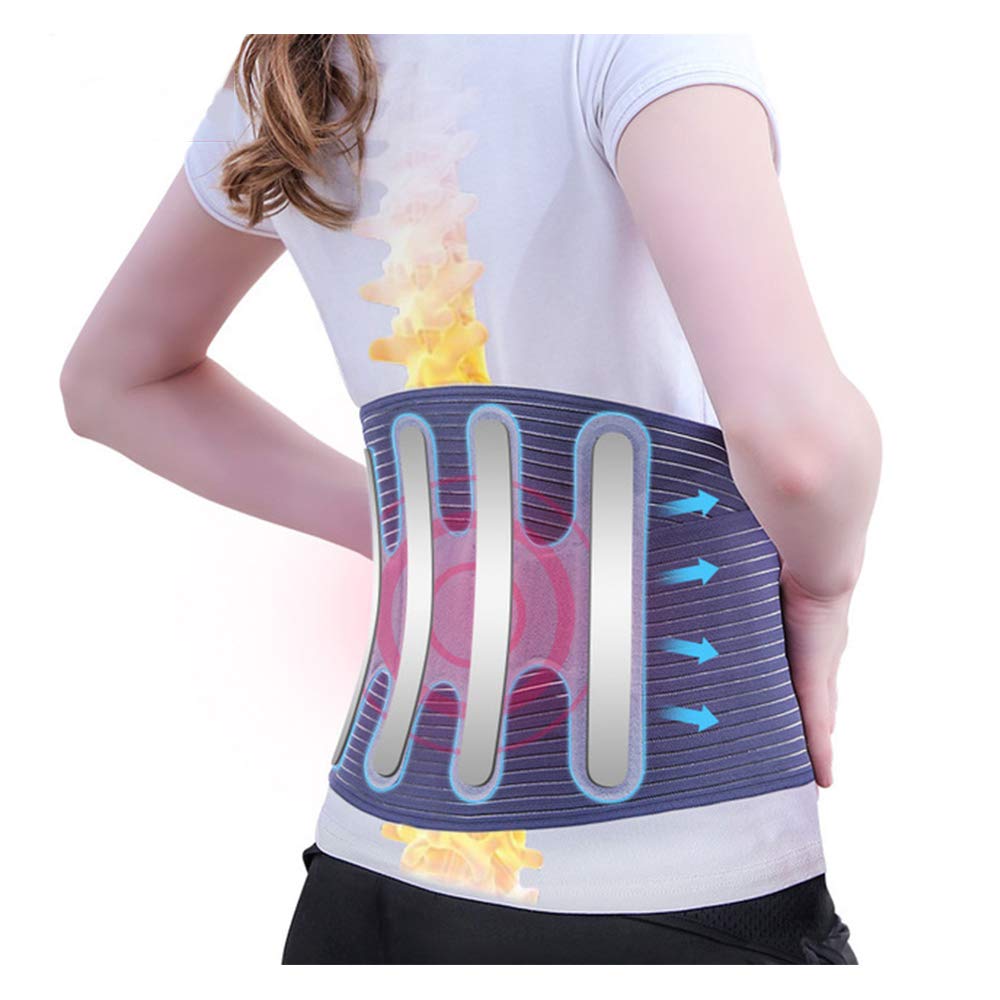 Faja Lumbar para Espalda, Cinturón de Soporte Lumbar Ayuda a Aliviar Dolor y Lesiones, Ciática, Hernia de Disco etc, Faja Lumbar Deportiva para Hombre y Mujer,XXL