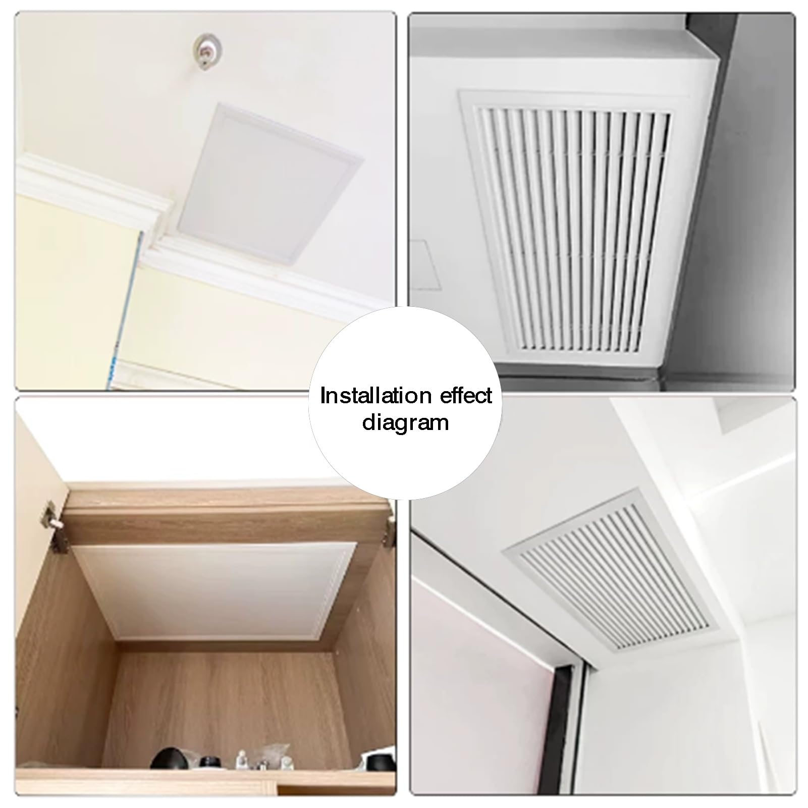 Griglia Decorativa Del Filtro Aria Di Ritorno,Pannello Accesso Con Feritoie | Griglia di copertura dello sfiato HVAC for soffitto o parete domestica, dimensioni 100-400 mm(250x250mm)