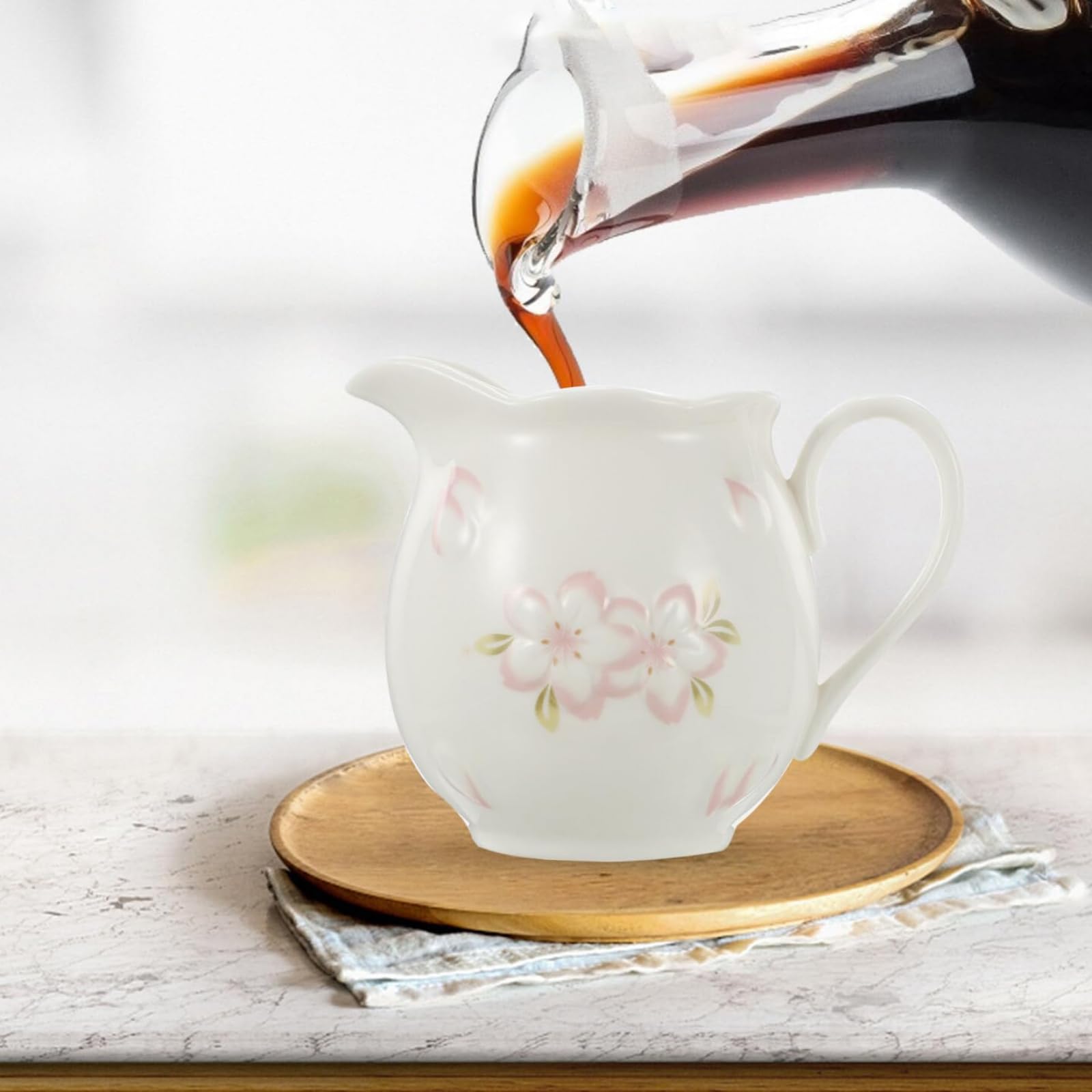 Pot à crème en céramique pour Faire mousser Le Lait, pichet pour Sauce à café, pichet à Expresso, Tasse en céramique, pichet à Sauce, verseur de Lait, céramique avec Couvercle, sucrier, Blanc