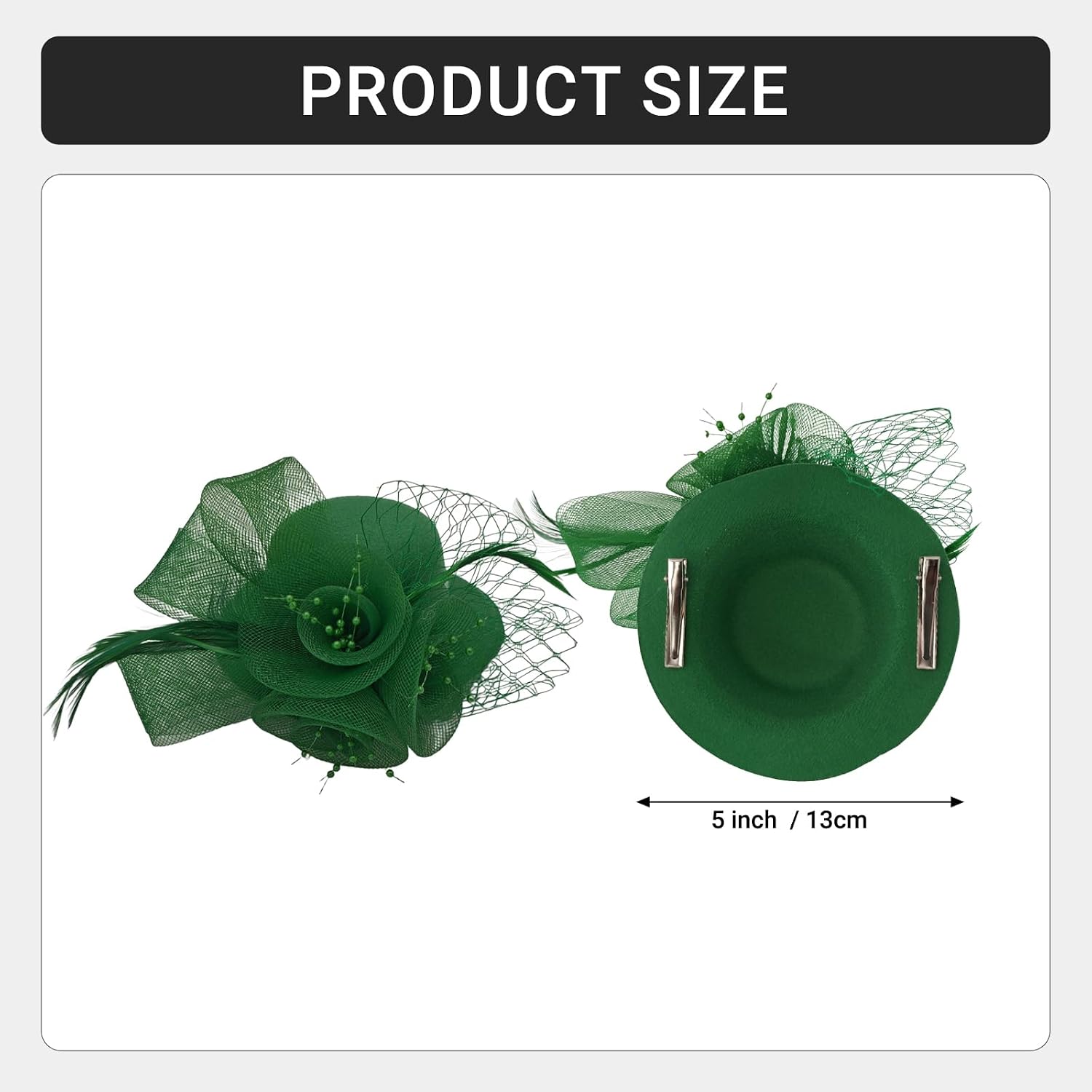 Cute Mini Fascinator Hats for Women Girls 1920s Feather Veil Mesh Hair Clip Tea Party Church Prom Masquerade