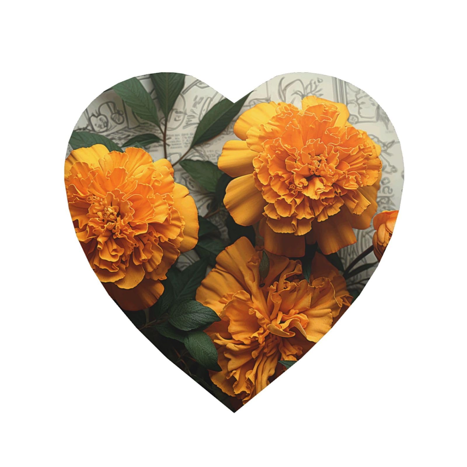 Fodpand Heart Shape Marigold Fridge Magnets, Strong Small Refrigerator Magnets Decorative Magnets For Kitchen Fridge Office Locker - Funny Magnetic Stickers Birthday Gifts