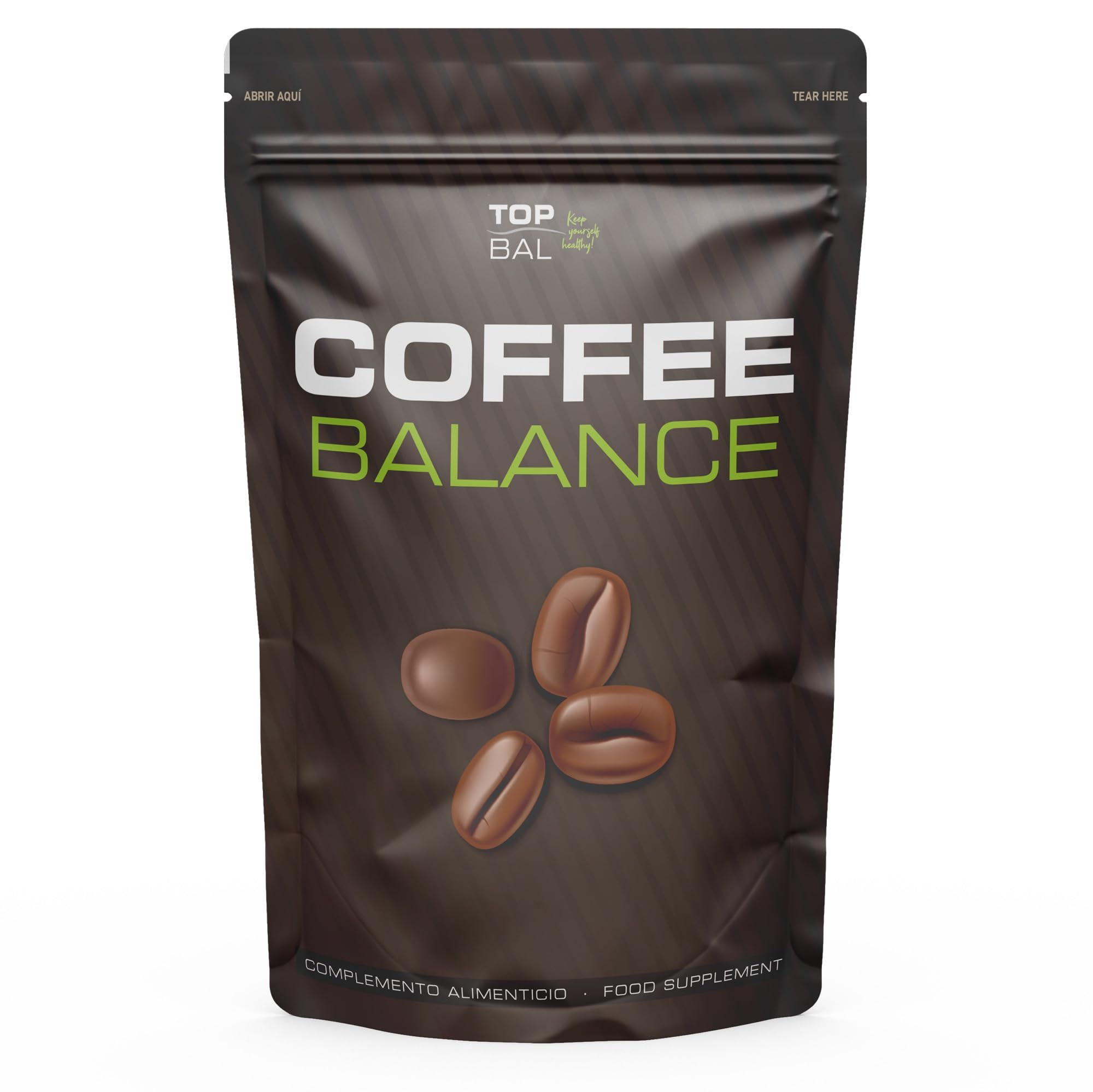 TOPBAL COFFEE BALANCE 30 STICK - Coffee Balance Control de Peso – Café Funcional con Cafeína Natural, L-Carnitina, Té Verde y Cromo – Energía y Control del Apetito – Aroma a capuchino