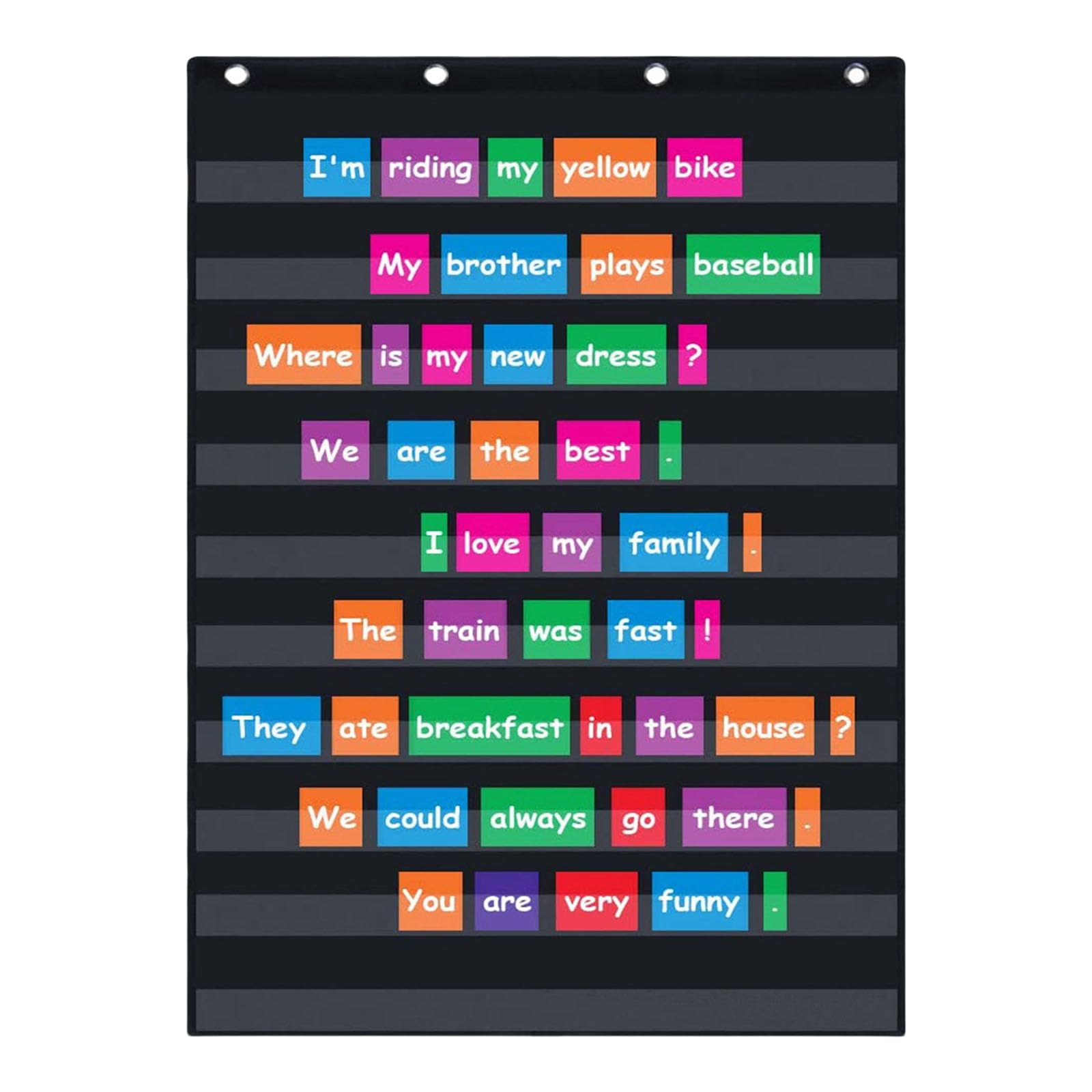Jazuaiao Standard Pocket Charts Sentence Strips and Word Pocket Charts Clear 10 School Supplies for Classroom Standard Wall Hanging