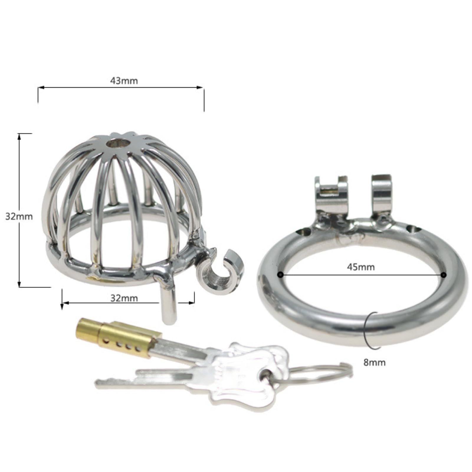 Hdynasty Gabbia da Fitness in Metallo per Uomo in Acciaio Inox con Serratura e Chiave