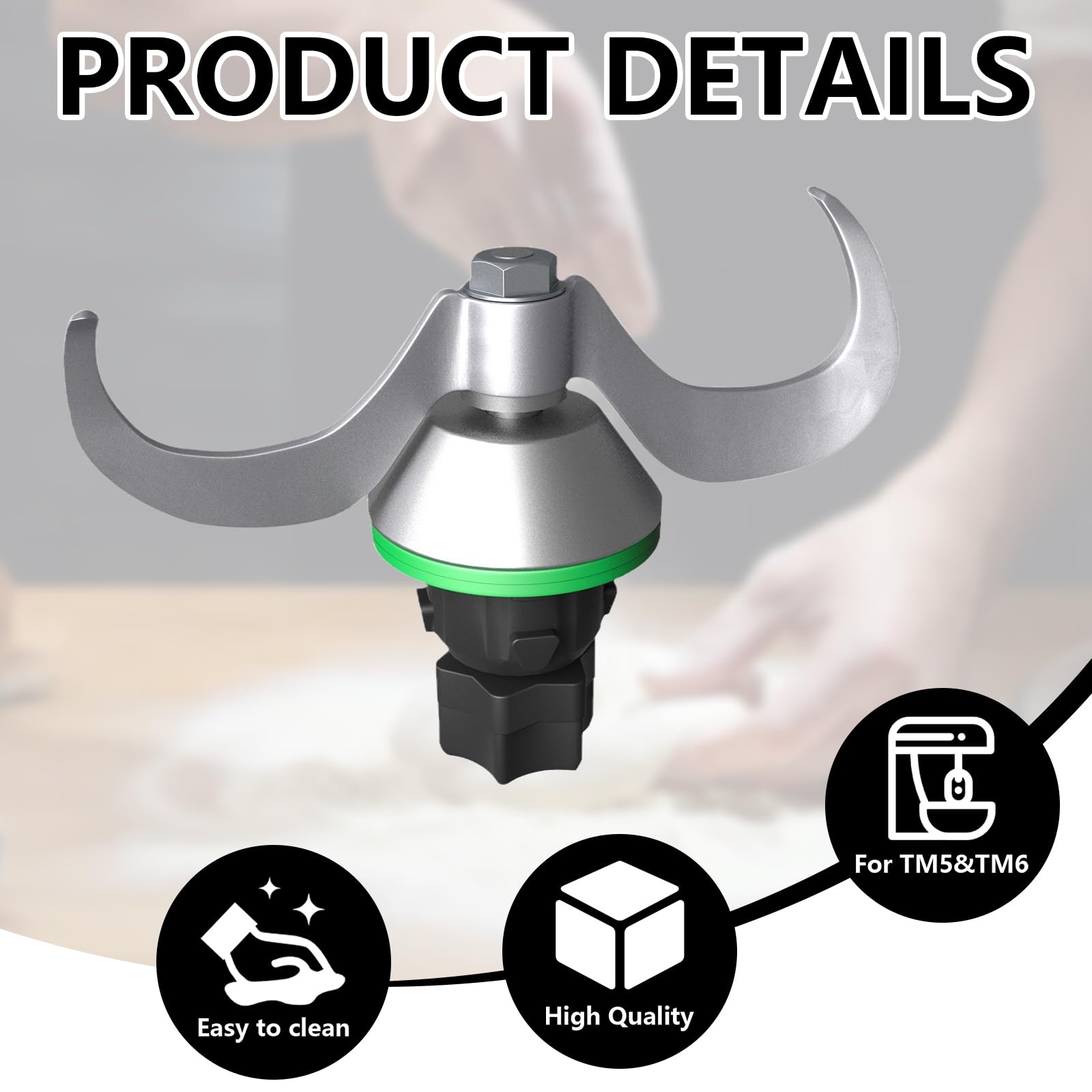 Couteau à Pâte, Couteau à Mélanger La Pâte En Acier Inoxydable, Mélangeur à Pétrir Universel, Couteau de Remplacement TM6, TM5, Mélange de Farine Pour Cuisine Domestique Pour Thermomix TM6, TM5 Couteau à Pâte, Couteau à Mélanger La Pâte En Acier Inoxydable, Mélangeur à Pétrir Universel, Couteau de Remplacement TM6, TM5, Mélange de Farine Pour Cuisine Domestique Pour Thermomix TM6, TM5