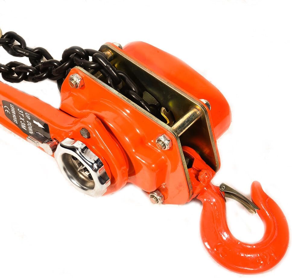 Manual Lever Chain Hoist, 3 ton 6600LBS Chain Hoist 10 FT Come Along Winch 2 Heavy Duty Hooks Industrial Grade Steel Chain, G80 Chain Come Along for Building Warehouse Automotive Machinery