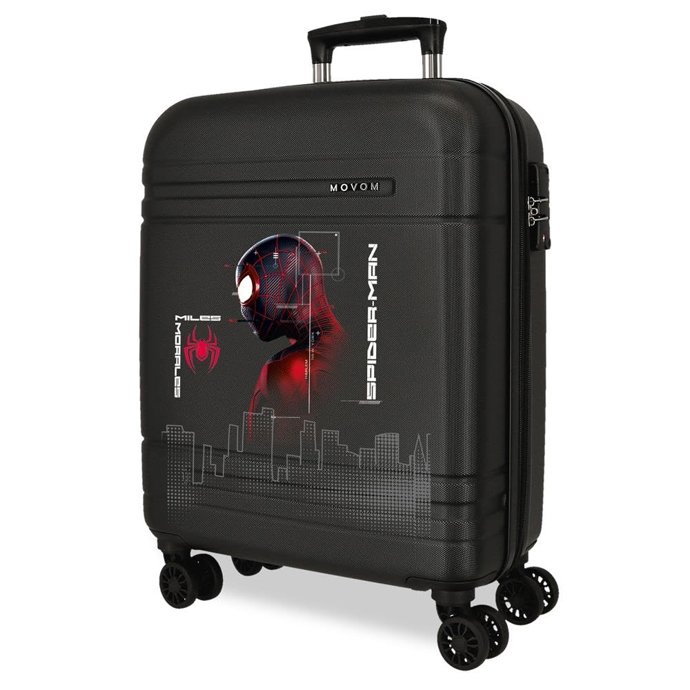 Joumma Marvel Spiderman Technology Cabin Case Black 40x55x20 cm Rigid ABS Closure TSA 37L 2.8kg 4 Double Wheels