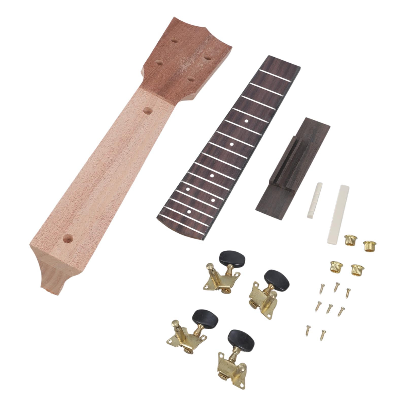Manche de ukulélé en bois de lutherie avec touche assortie pour fabrication