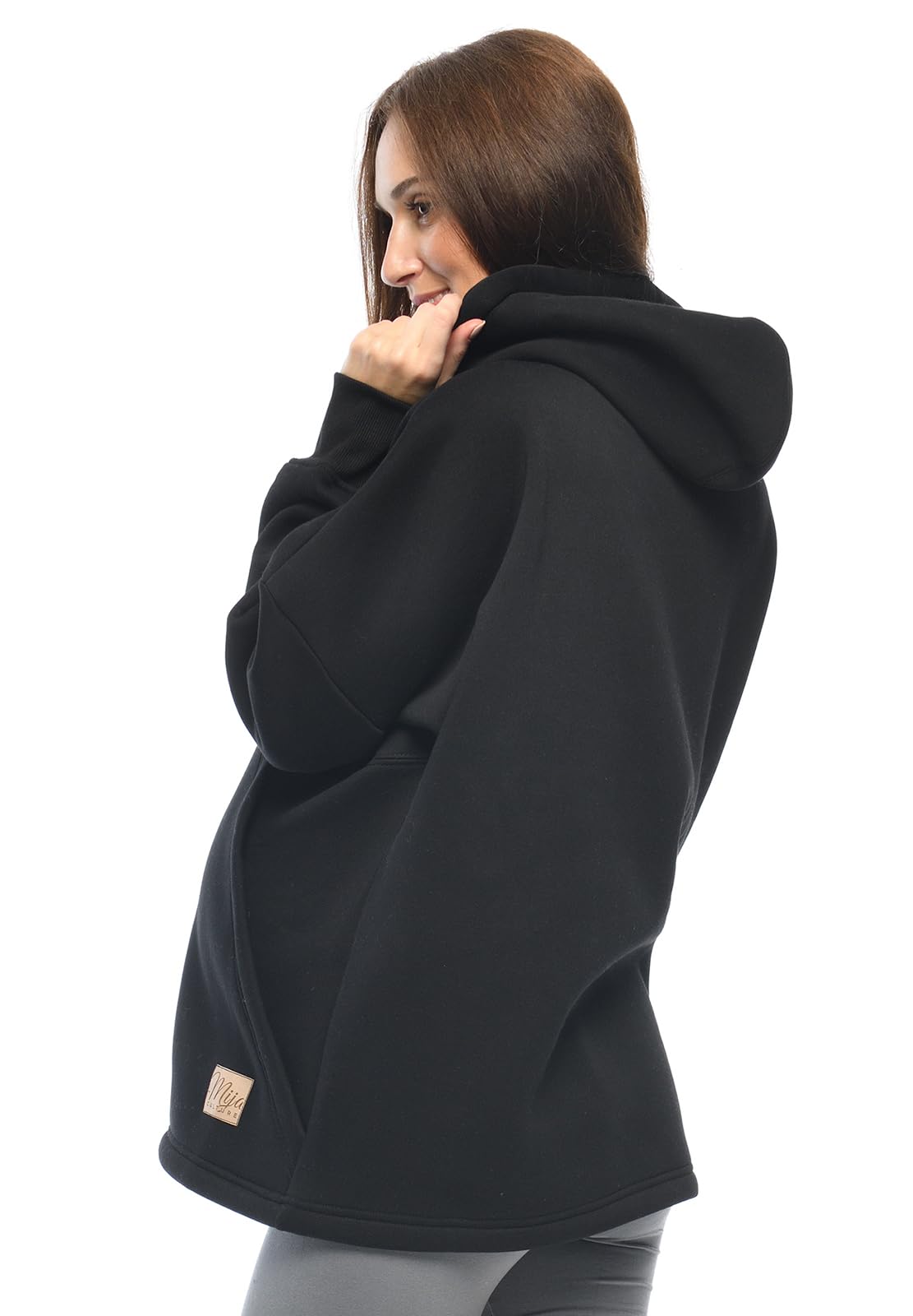 MijaCulture Jersey de maternidad 2 en 1 para lactancia y maternidad, Megan M021 (L/XL, negro)