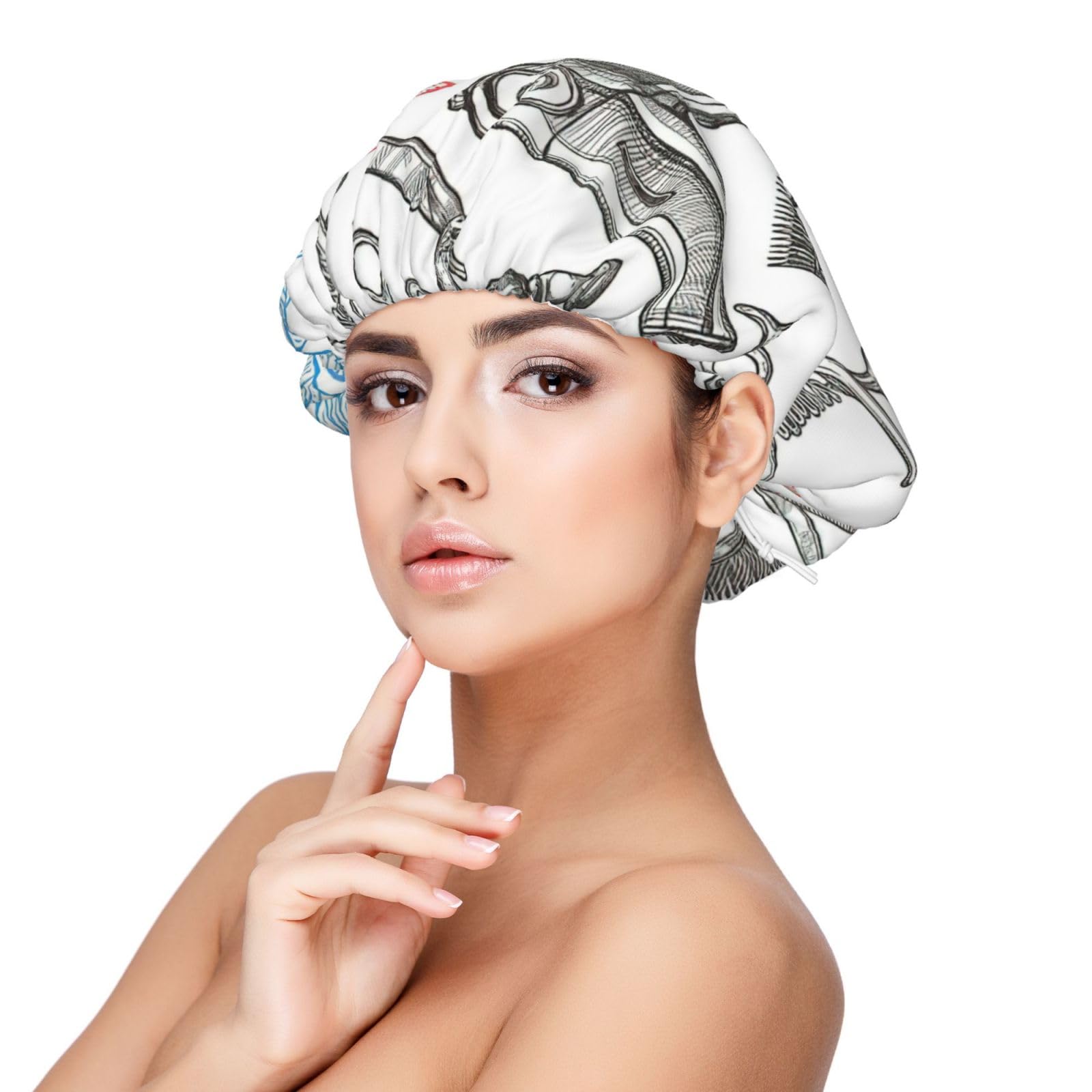 Double Layer Reversible Hair Wrap Satin Sleep Barber Shop Monochrome Style Cap Bonnet for Braid Curly Hair Satin Bonnet Black