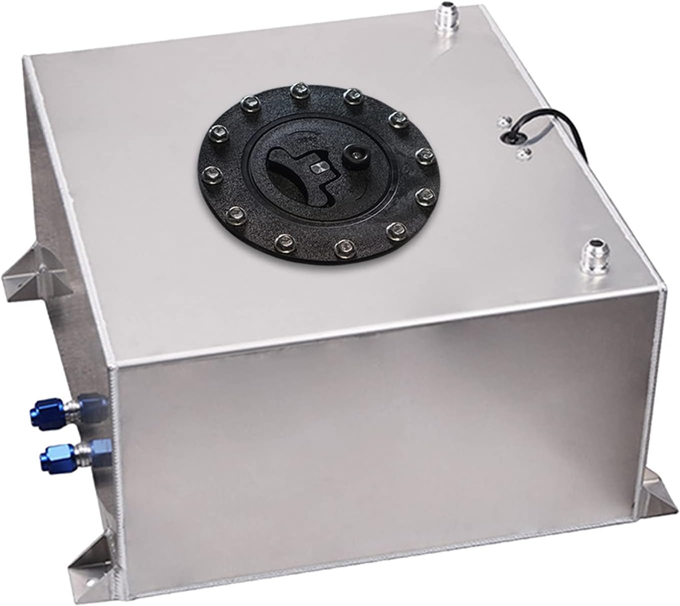 10 Gallon Fuel Cell Aluminum Polished with Cap Level Sender Silver