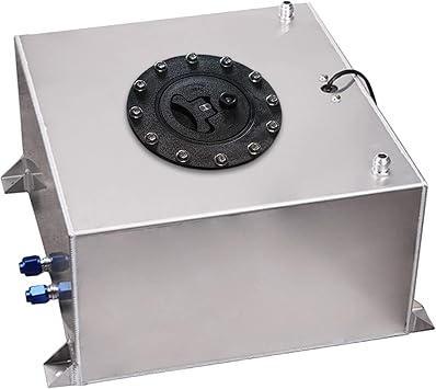 5 Gallon Fuel Cell Aluminum Polished with Cap Level Sender Silver