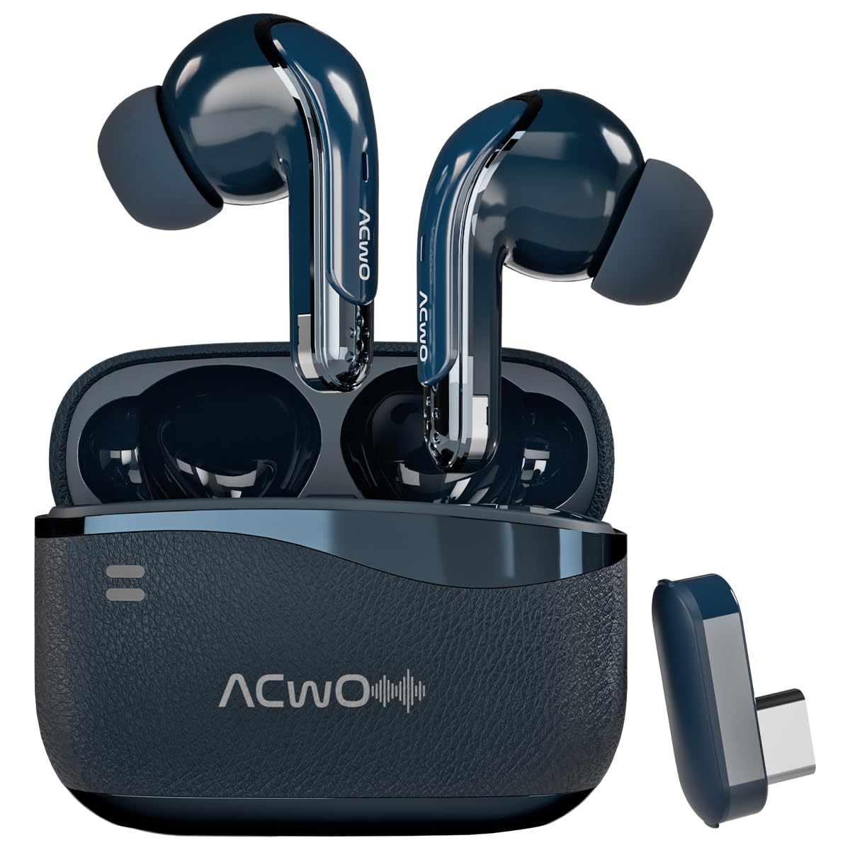 ACwO DwOTS X Gaming in Ear Earbuds - ANC, Near Zero Latency 2.4GHz with C Type Dongle, 50 Hrs Playtime, Quad Mic ENC, IPX5, HYPERBOOST Fast Charge, Bluetooth 5.4, 32DB ANC(French Blue)-picture-17
