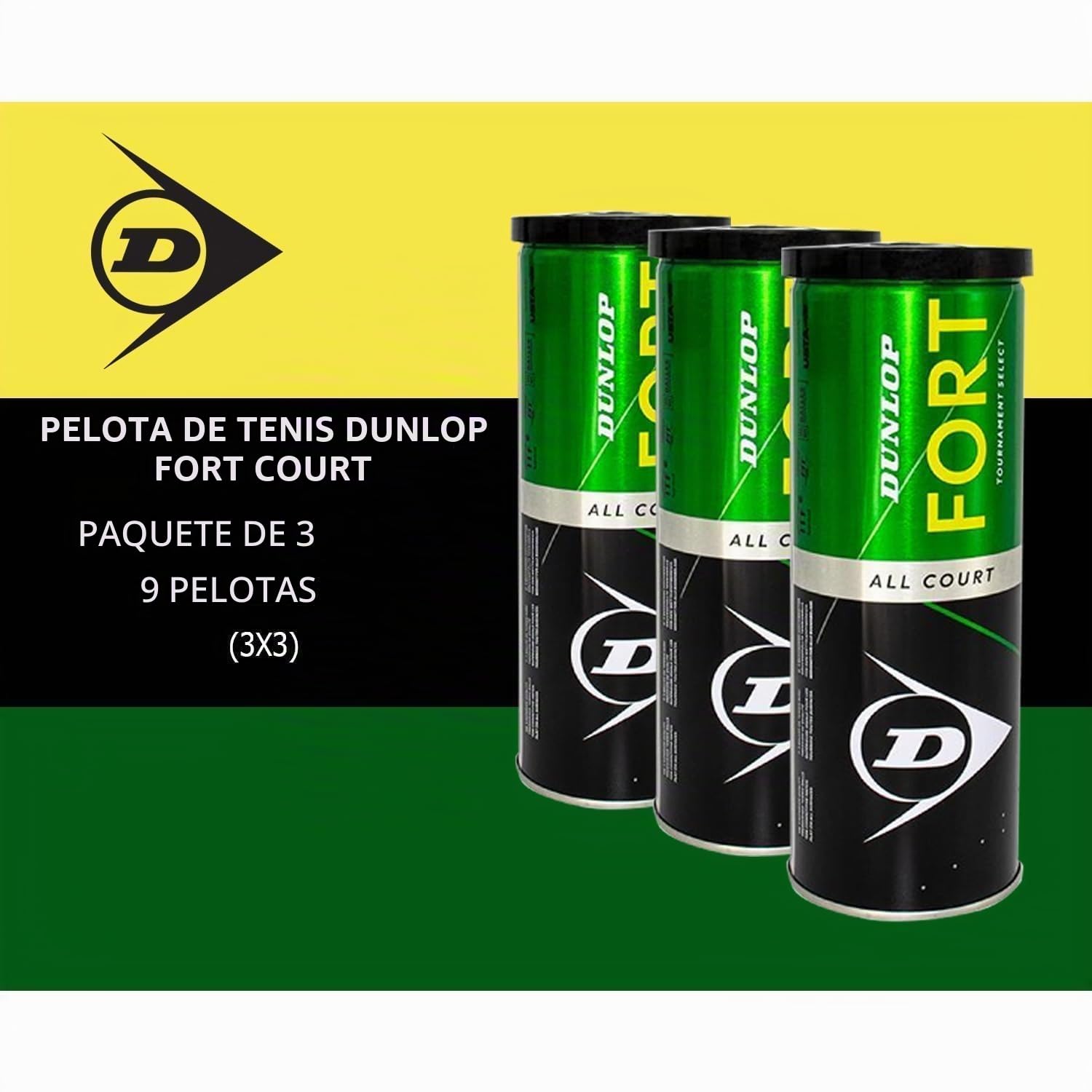 Dunlop FORT ALL COURT tripack 9 balls (3x3)