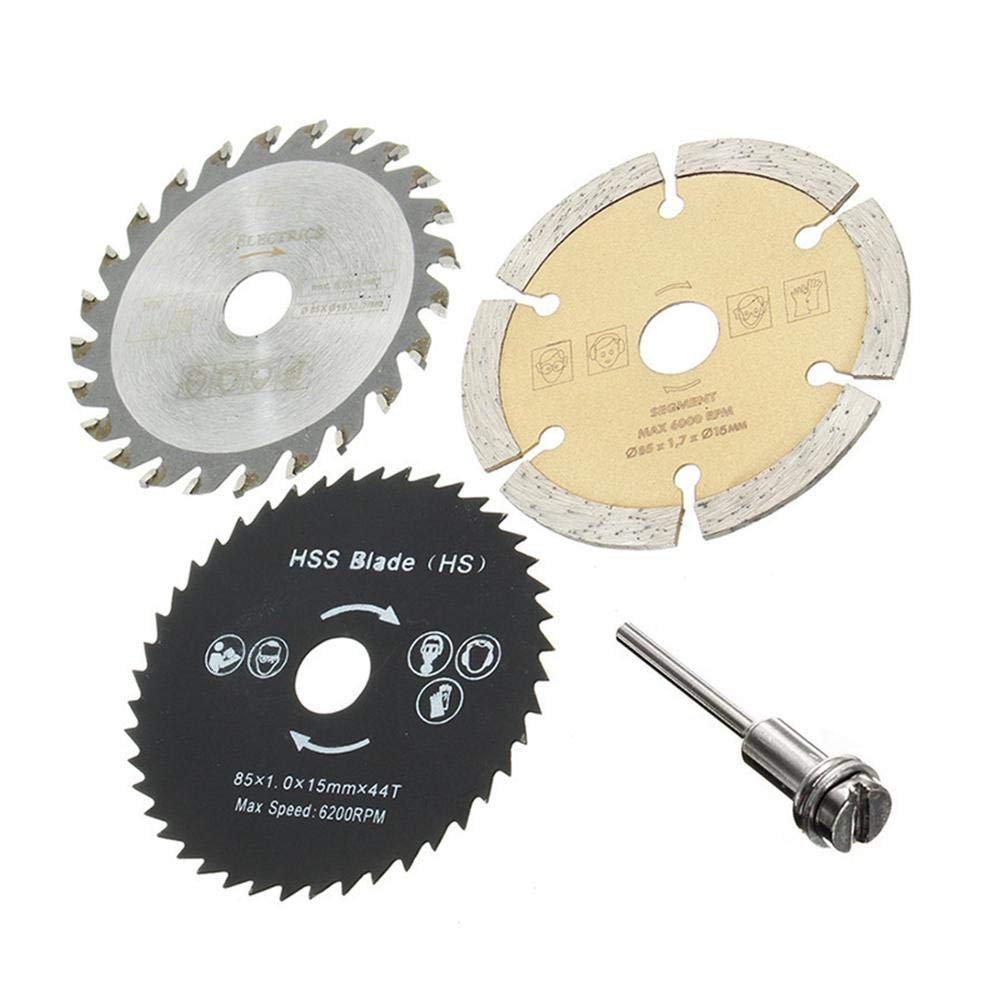Hetkrishi Blade - Mini HSS Circular Saw Blades Set,Stainless Steel Cutting Discs Wheel-Grinding Angle Grinder Rotating Tool for Rotary Metal Cutter of Diamond Cutting (3 Blades & 1 Extention Rod) (B09BCR95D4) Amazon Price History, Amazon Price Tracker