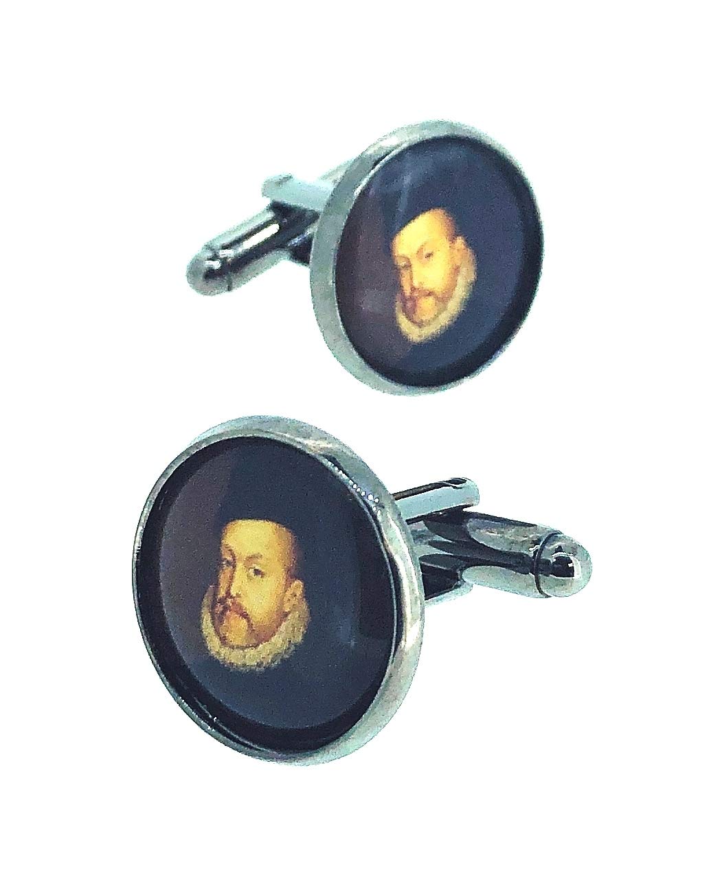 Gemelolandia | Gemelos para Camisa Felipe II Rey de España Gemelos Originales Para Camisas | Para Hombres y Niños | Regalos Para Bodas, Comuniones, Bautizos y Otros Eventos