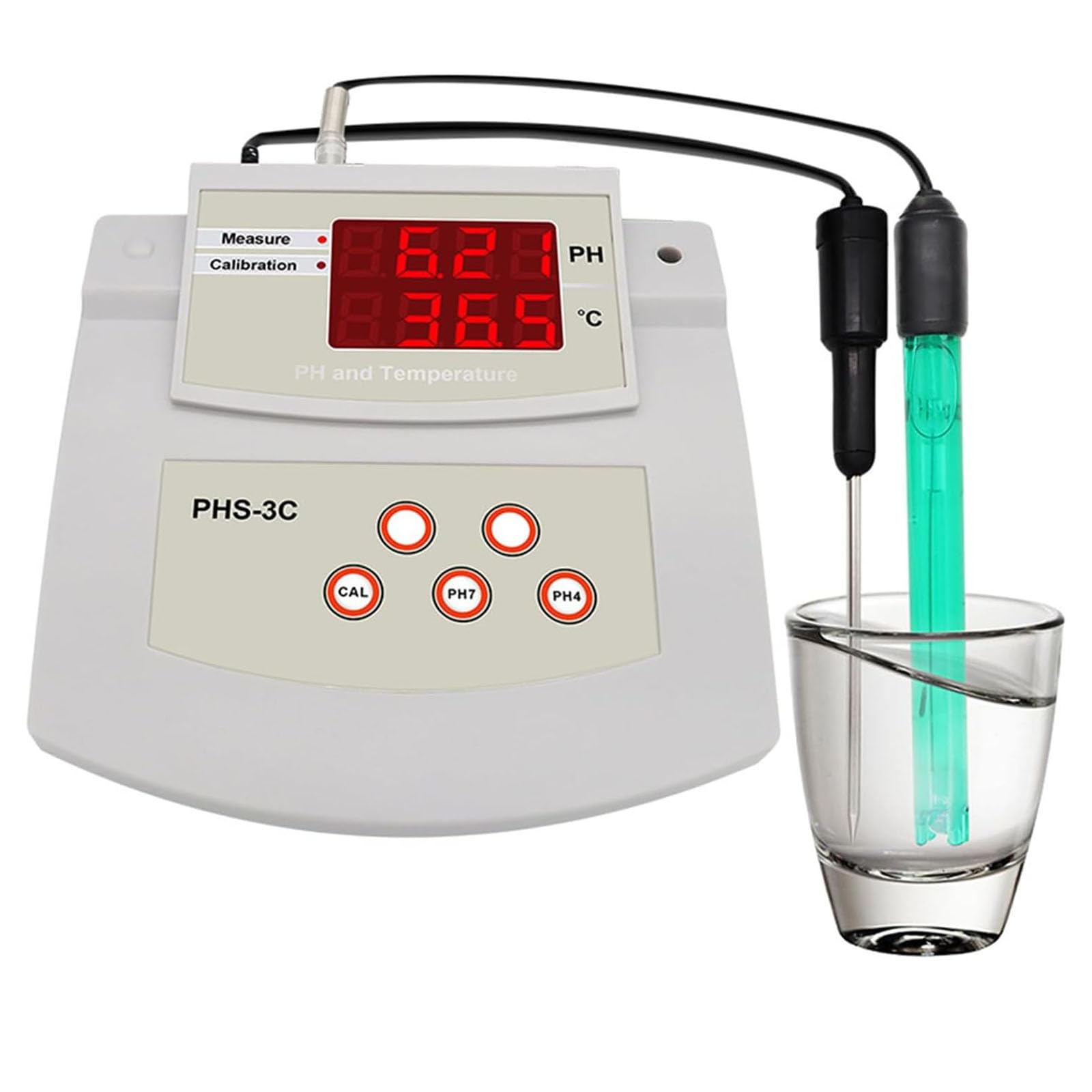 Analizator temperatury PH, cyfrowy tester z podwójnymi elektrodami, automatyczna kalibracja do dokładnego pomiaru jakości wody w akwariach, basenach i laboratoriach