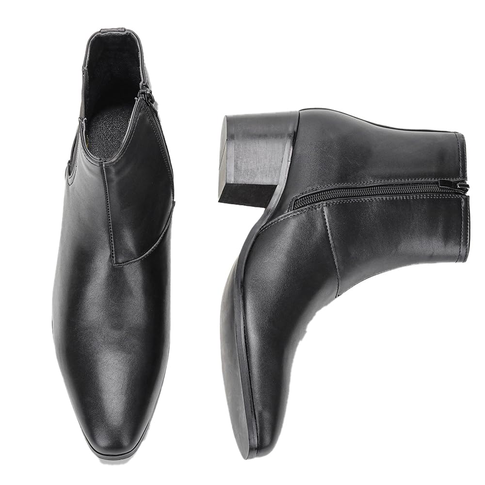 Harssidanzar Bottines Chelsea moto talon rétro homme KM305EU