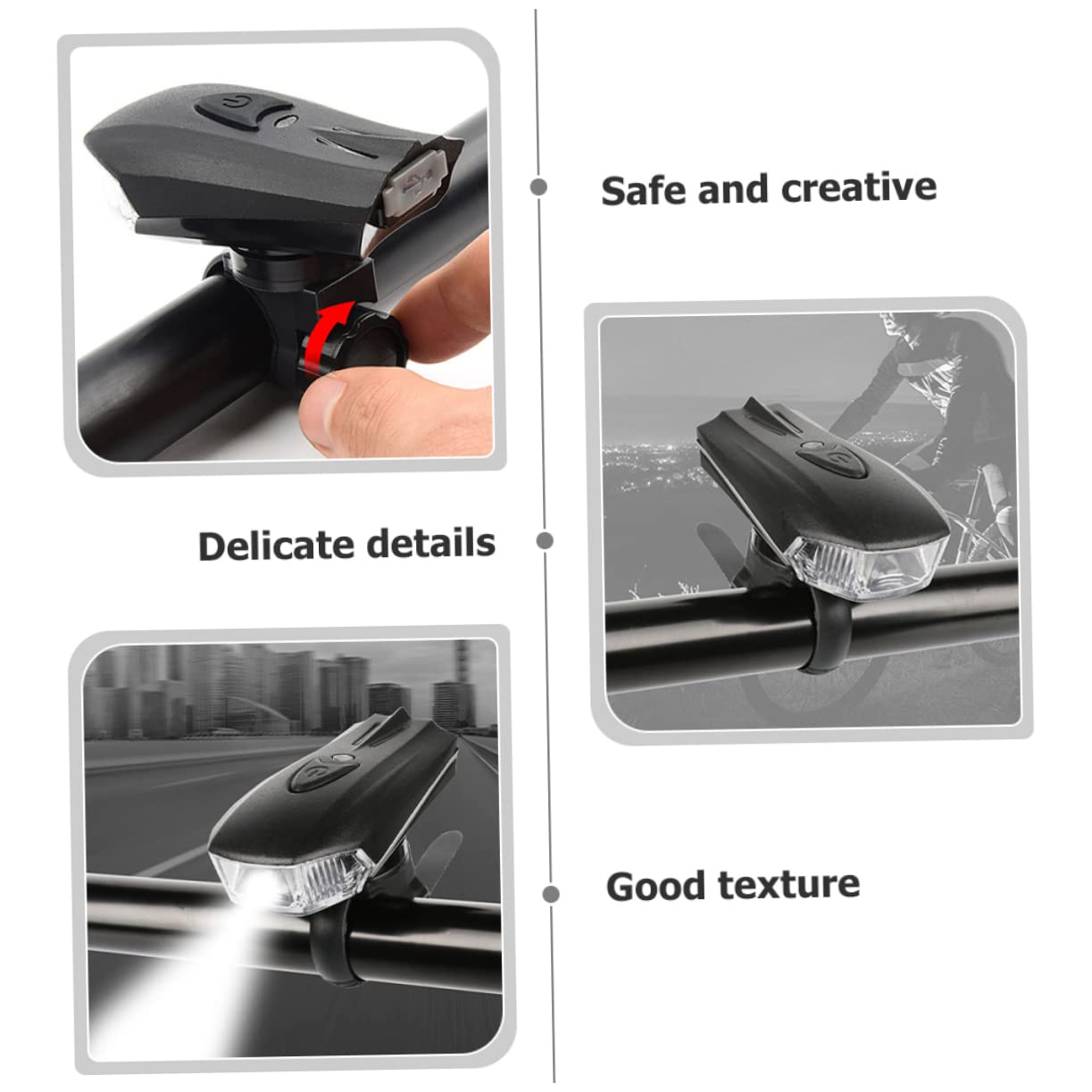 Toyvian Luces Bicicleta USB Recargables Delantera y Trasera Impermeables Accesorios Esenciales