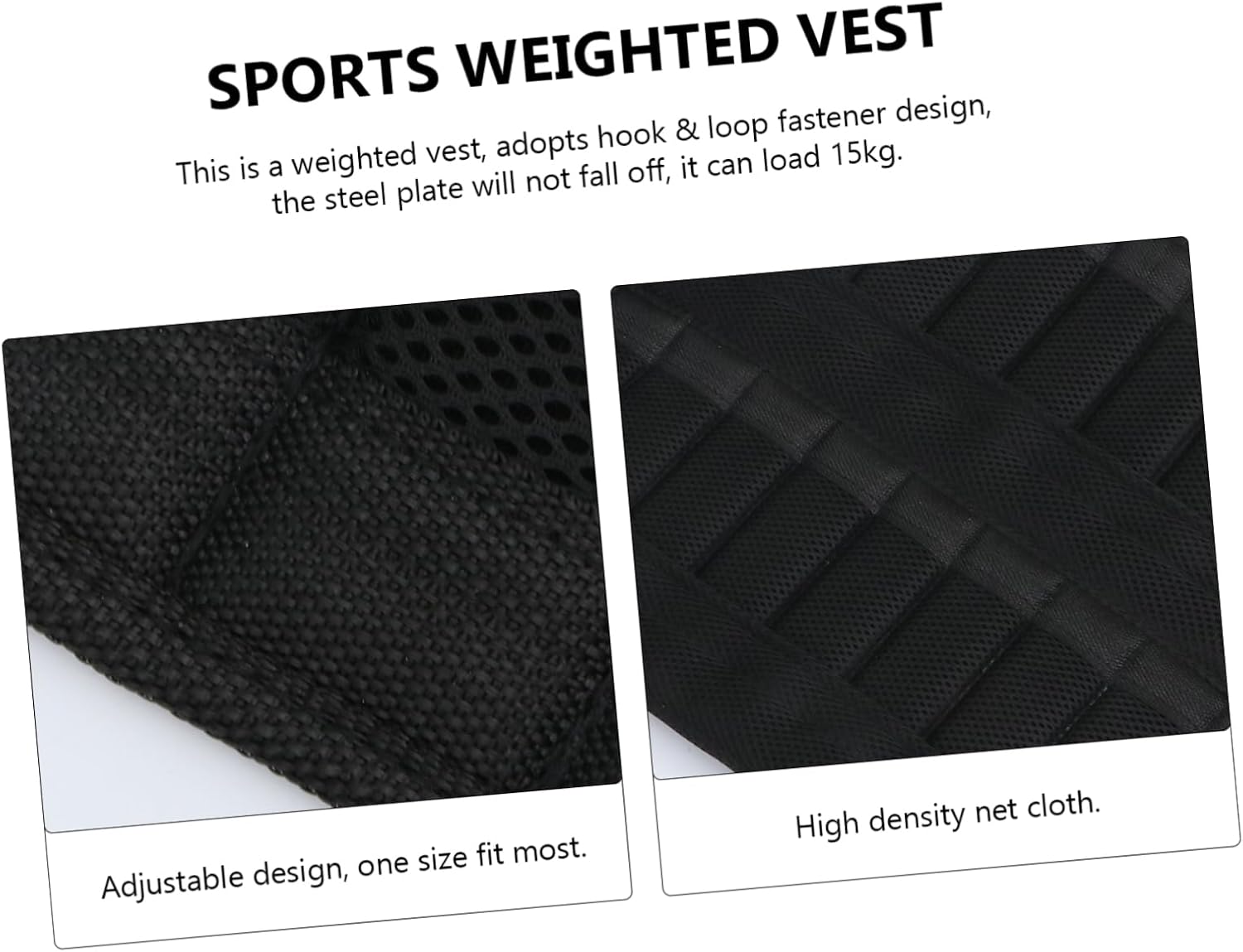 Kisangel Adjustable Sports Weighted Vest for Running and Strength Training Breathable Fabric Weight-bearing Vest Reflective Strip for Men and Women