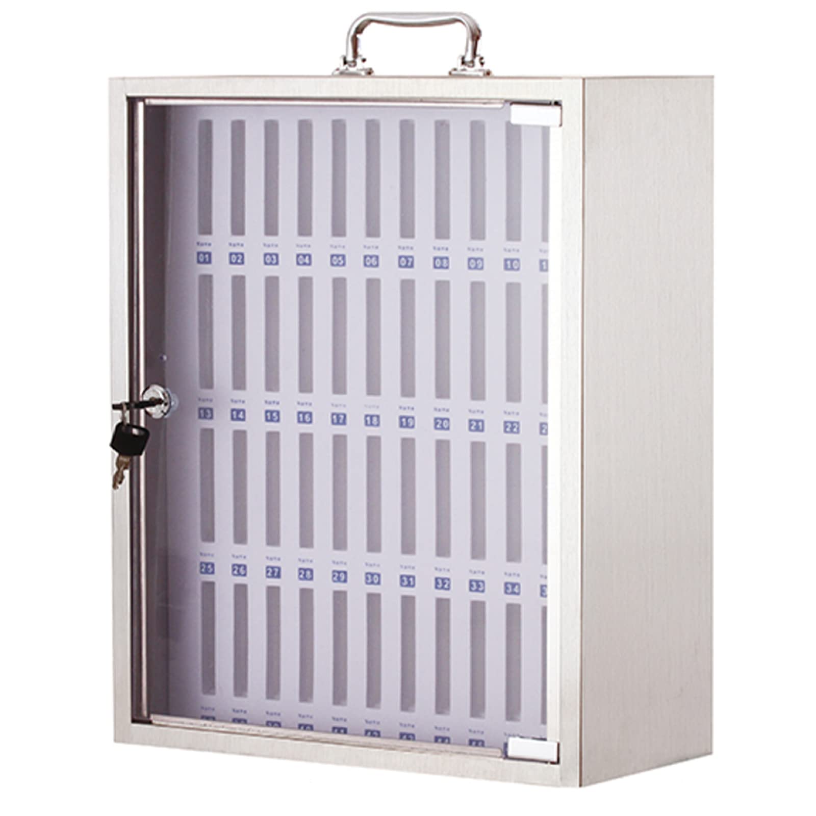 Portable Cell Phone Safe Deposit Box with Handle 60 Slots Locker Secure Cell Phone Storage with Lock Ideal for Events Offices and Schools,48slots