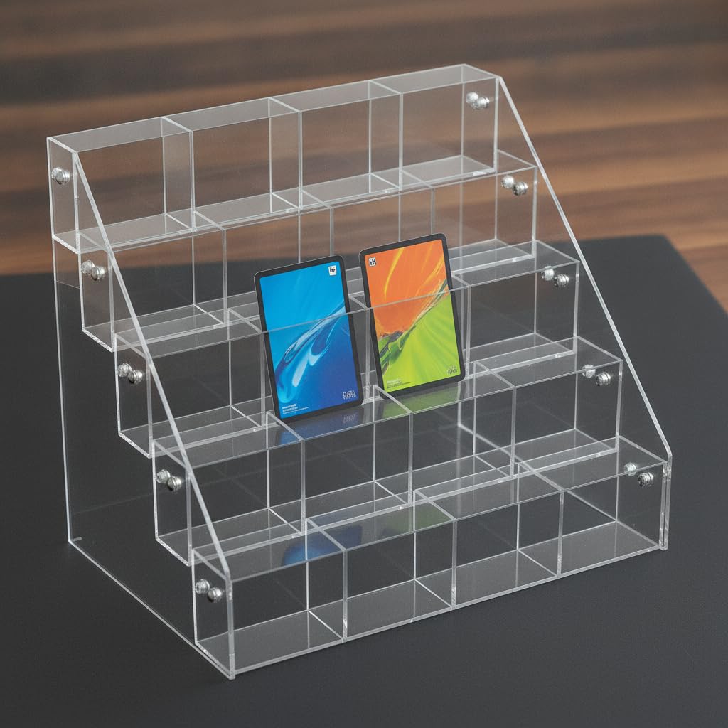 Baoblaze Présentoir Cartes Acrylique Porte-cartes Organisateur Support Rangement à Plusieurs Niveaux en Acrylique Résistant Visibilité Claire Adapté aux Cartes , style to 3