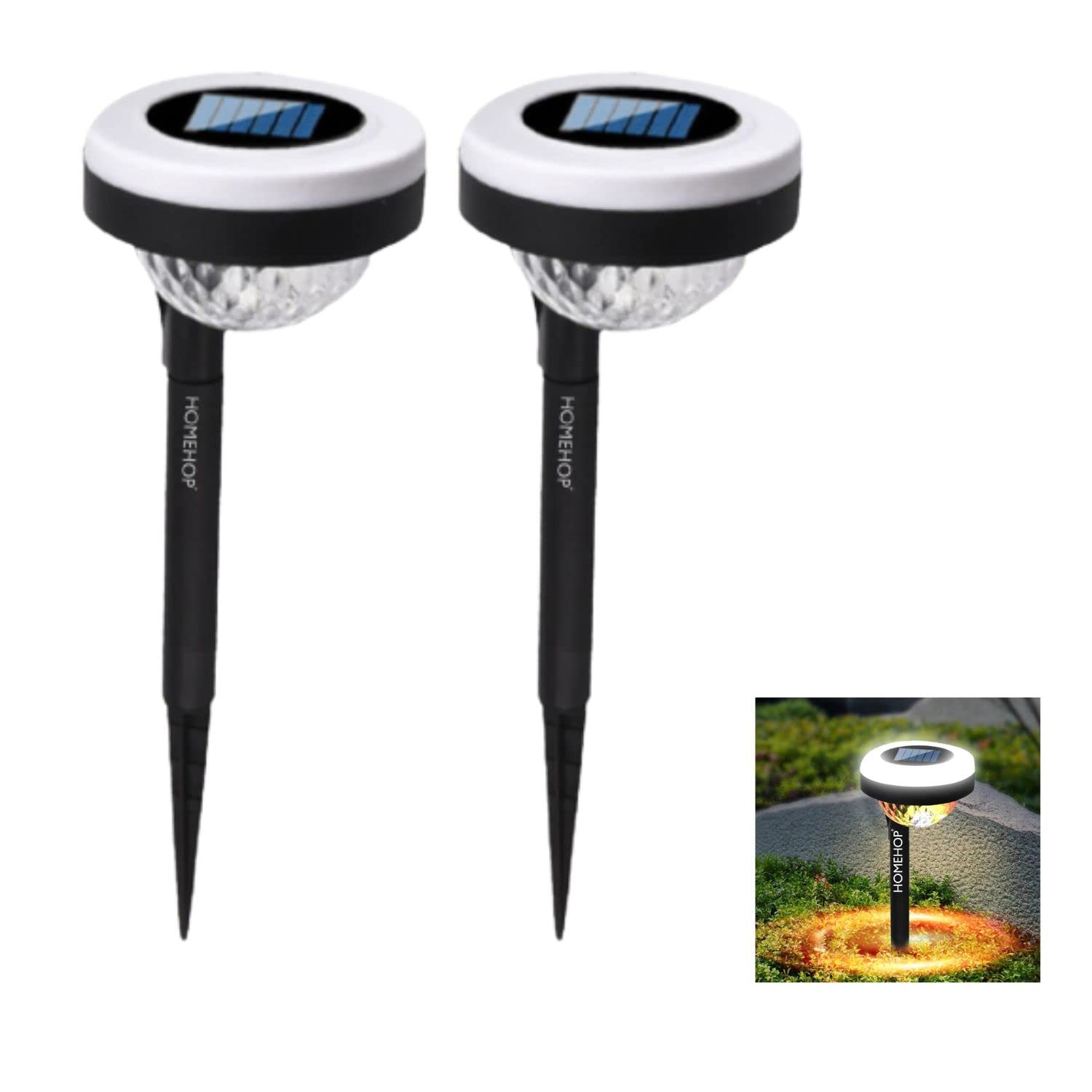Homehop Solar Garden Light Home Outdoor Pathway Lawn Deck Patio Landscape Fairy Decorative Waterproof Wireless Automatic Powered Multicolor Lamp (ABS,Pack of 2) (B0C6KXNVX9) Amazon Price History, Amazon Price Tracker