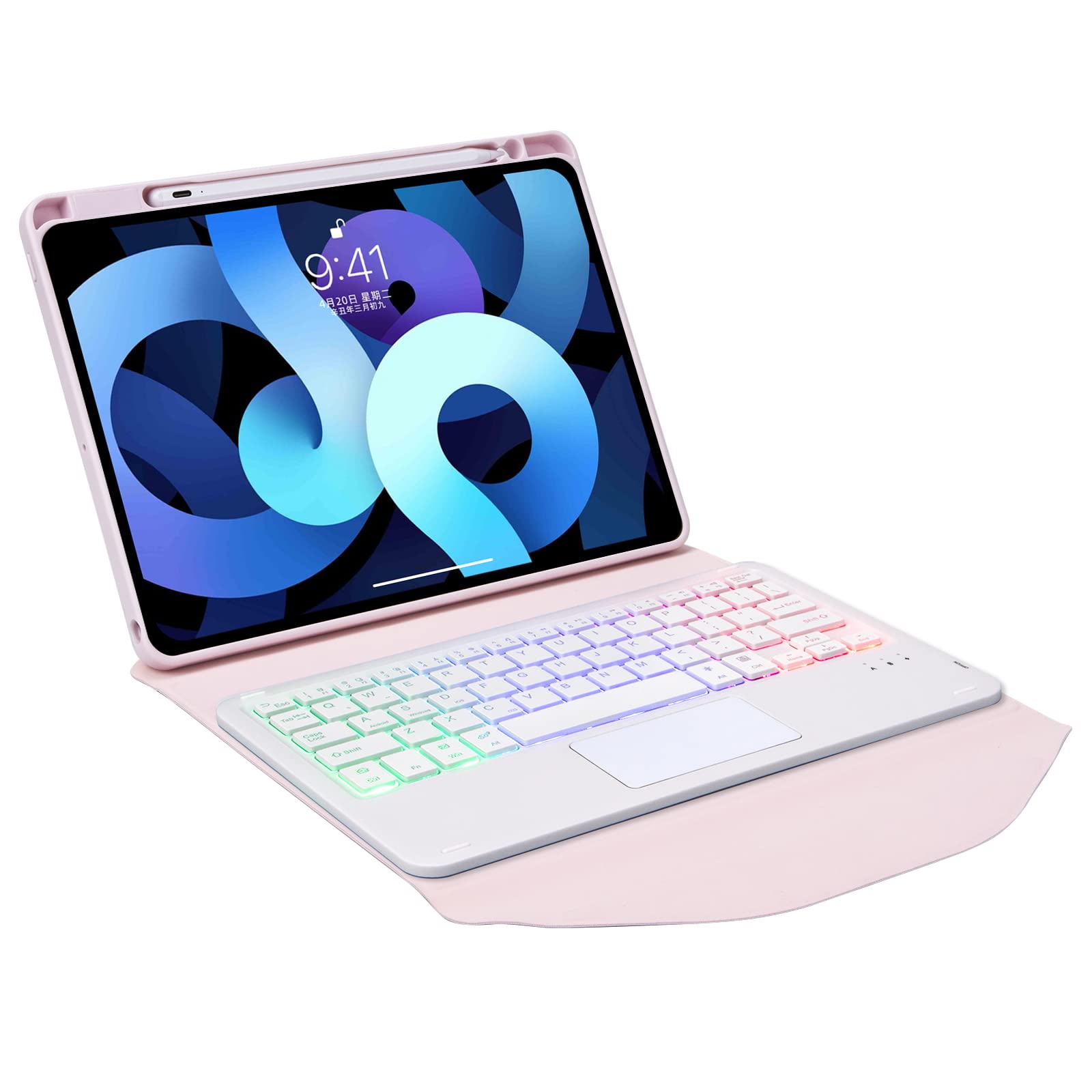 Amazon | 7色バックライト iPad Air5 Air4 キーボードケース タッチ