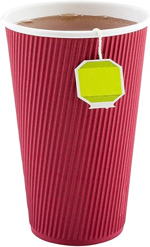 Vista 137 de Vasos de café de papel aislado de pared corrugada, 8 oz, Anaranjado