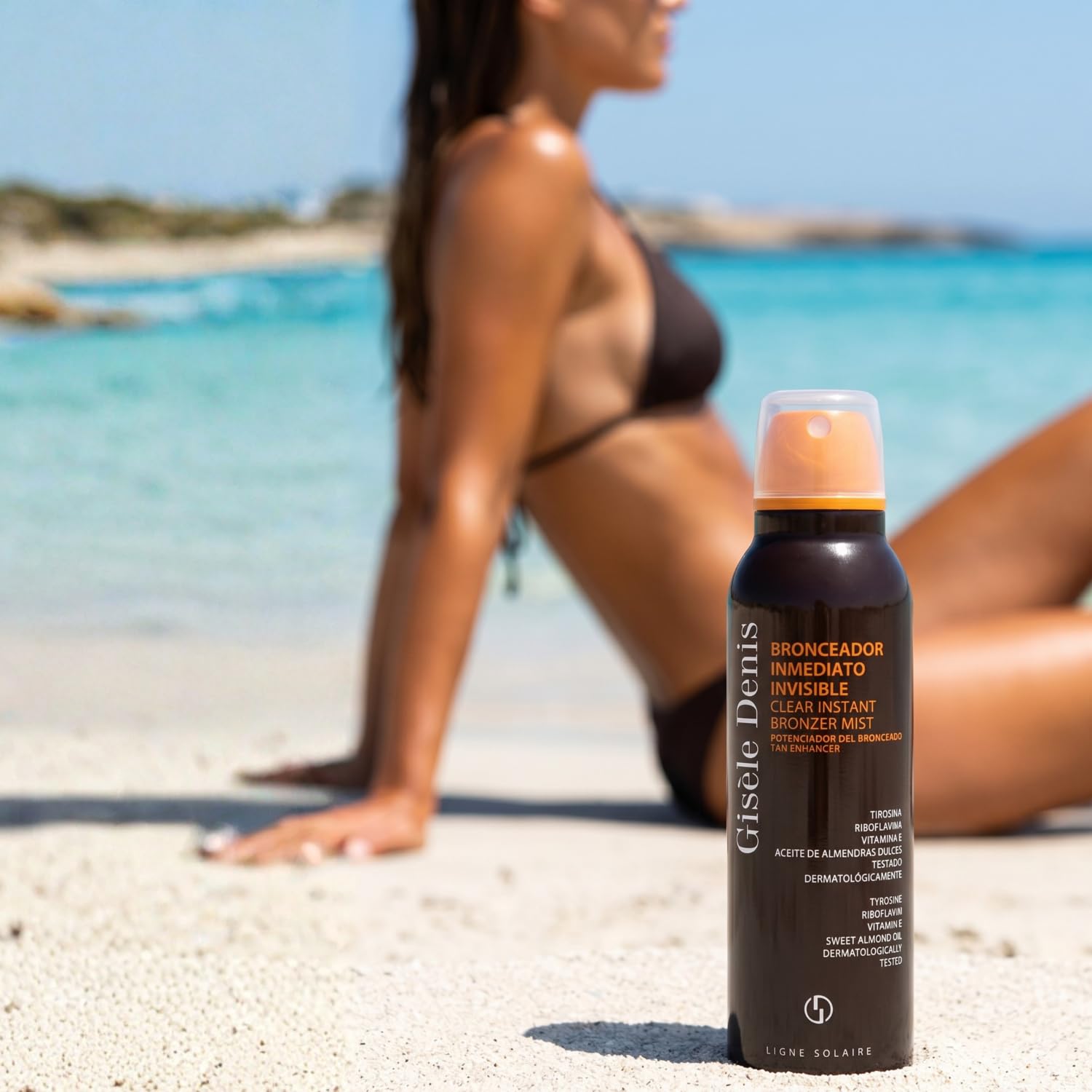 GISÈLE DENIS - Abbronzatura istantanea invisibile 200 ml, Spray abbronzante, Acceleratore di abbronzatura, Abbronzante solare con estratto di carota, Spray intensificante, Abbronzante corpo