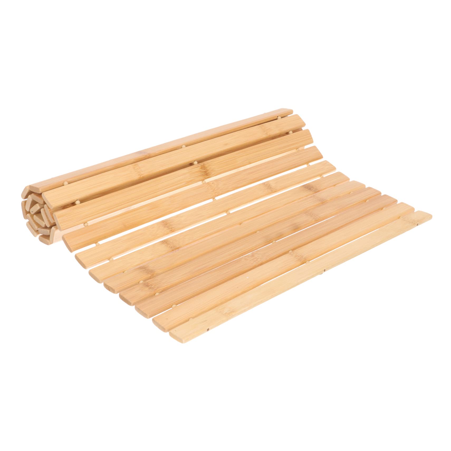 MAGICLULU Tapis de Salle de Bain en Bambou Antidérapant Marron sans Assemblage, Tapis Élégant et Multifonction pour Maison ou Présent de Pendaison de Crémaillère
