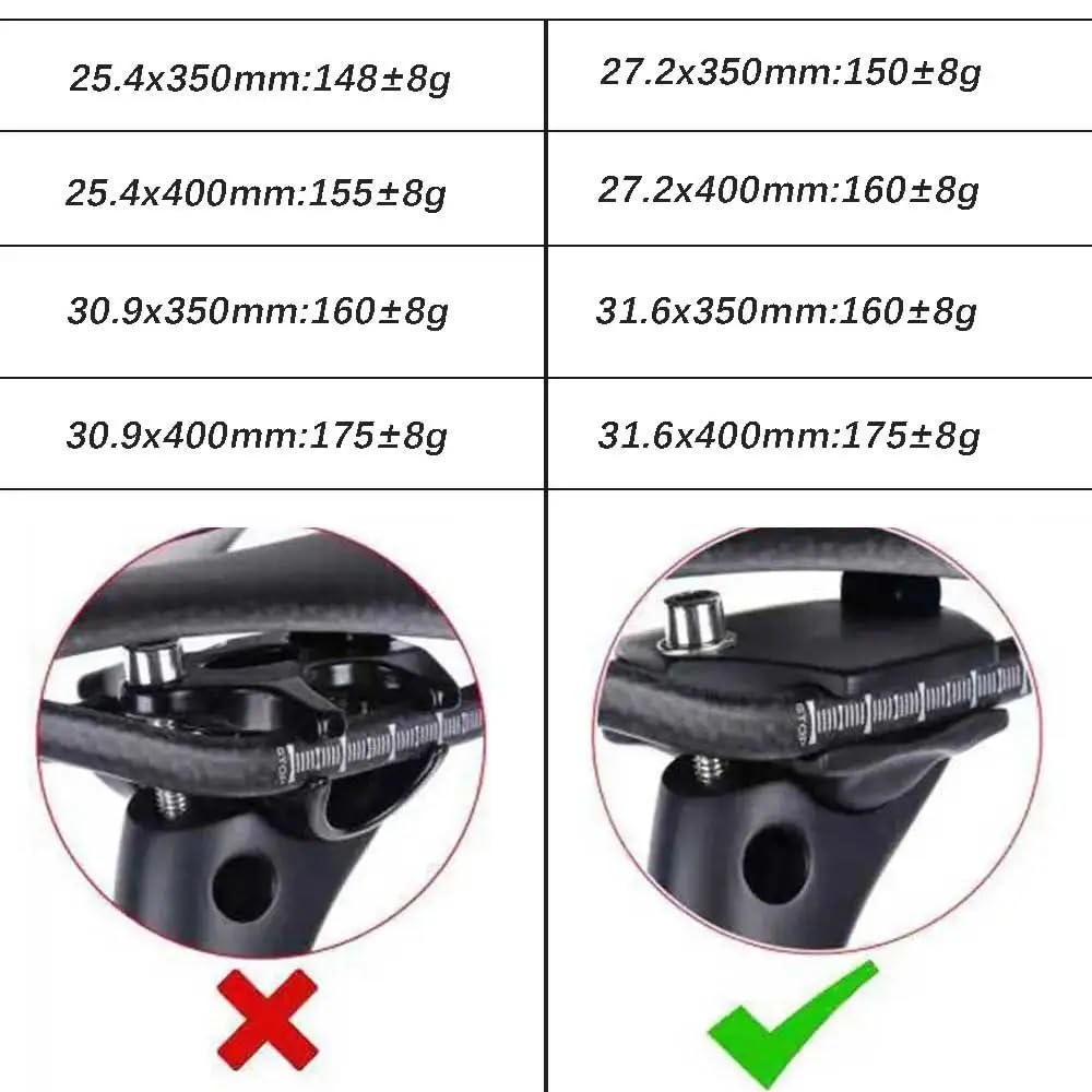 Selle de vélo pour Elitaone Tige de Selle en Carbone, recul de 20 mm Tige de Selle VTT