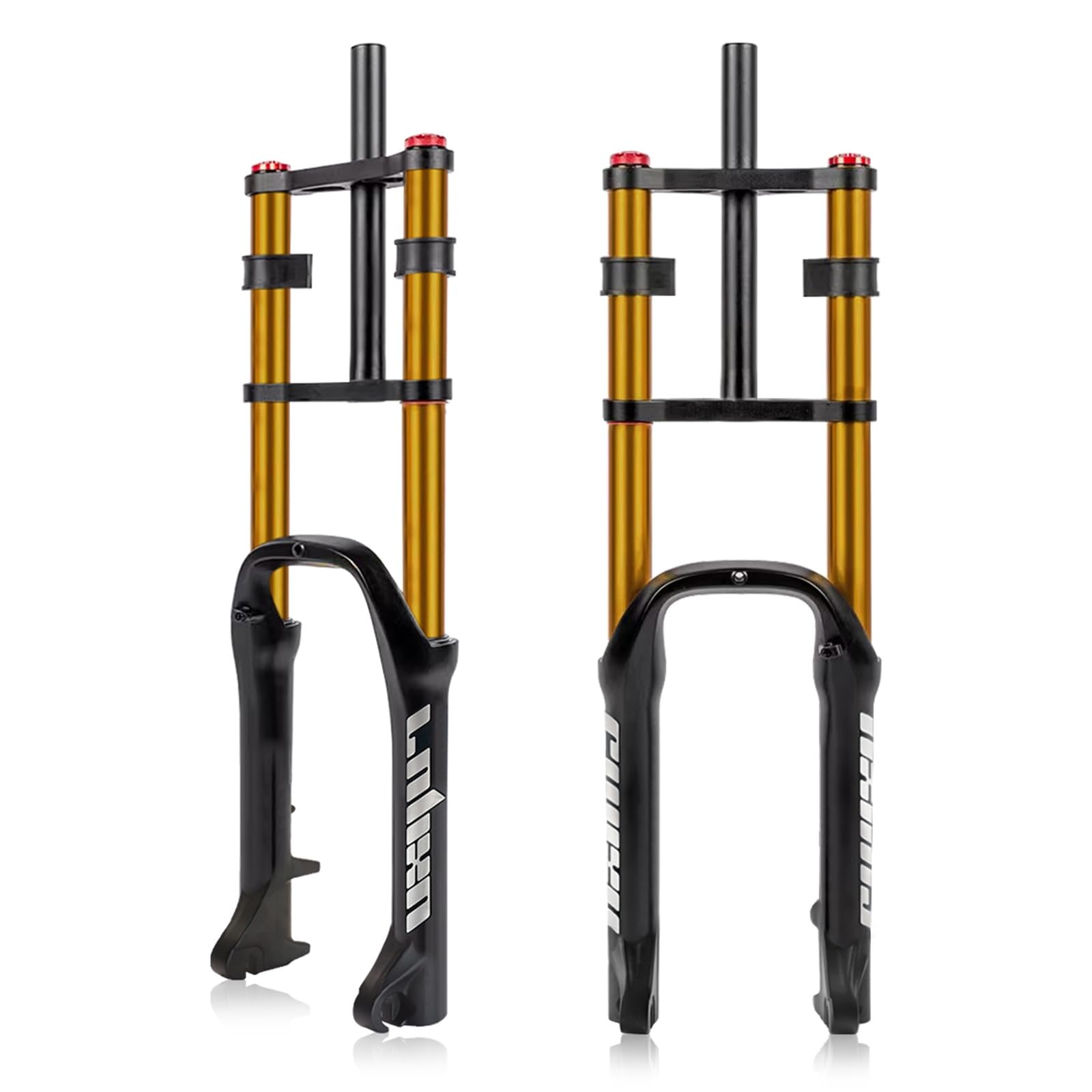 Forcella MTB 20 ammortizza taescursione 180mm Bici da 4.0 Fat Suspension Dritta QR 9x135mm Freno a Disco Rimbalzo Regolabile Forcella Fat Air for Bici elettrica Neve Spiaggia