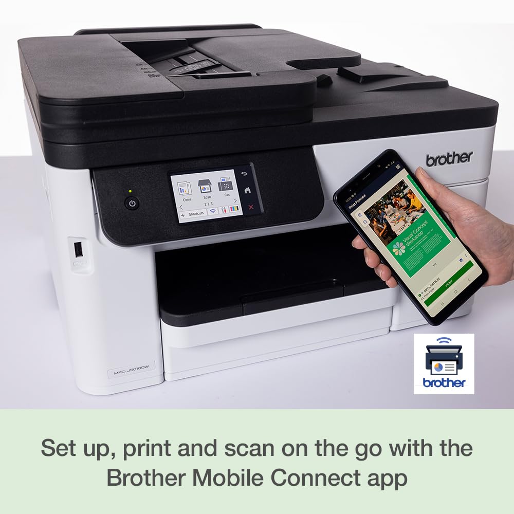 Brother MFC-J5010DW drukarka wielofunkcyjna A4, WiFi, Ethernet i USB, automatyczny druk atramentowy, 26 stron na minutę w kolorze, 28 stron na minutę w kolorze