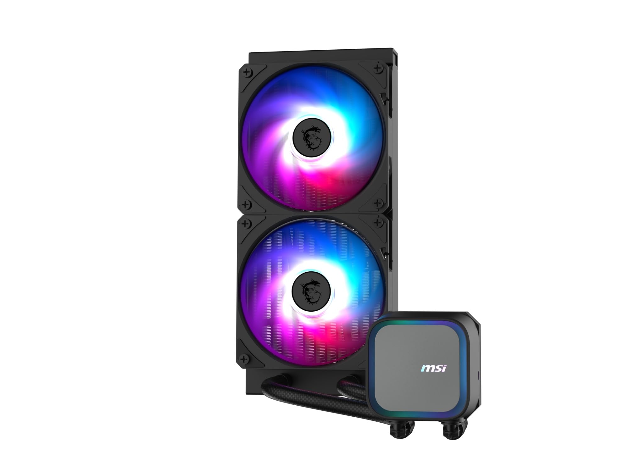 MSI MAG CORELIQUID A13 240 AIO CPU Liquid Cooler - Copertura completa della CPU, Design migliorato del canale d'acqua,CycloBlade 7, Radiatore a flusso separato, Ventole con cuscinetto a RIFLE