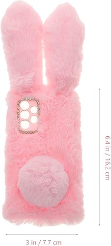 Miniatura 3 de Funda de felpa de piel esponjosa para Samsung Galaxy A52, lindo conejito peludo, funda protectora 3D de animales mullidos, funda protectora de pelo