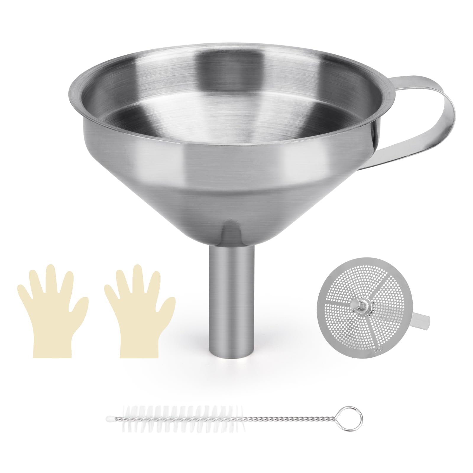 ELEGOO Stainless Steel Funnel, 3D Resin Metal Funnel with Filter and Cleaning Brush for SLA/DLP/LCD 3D Printer UV Resin