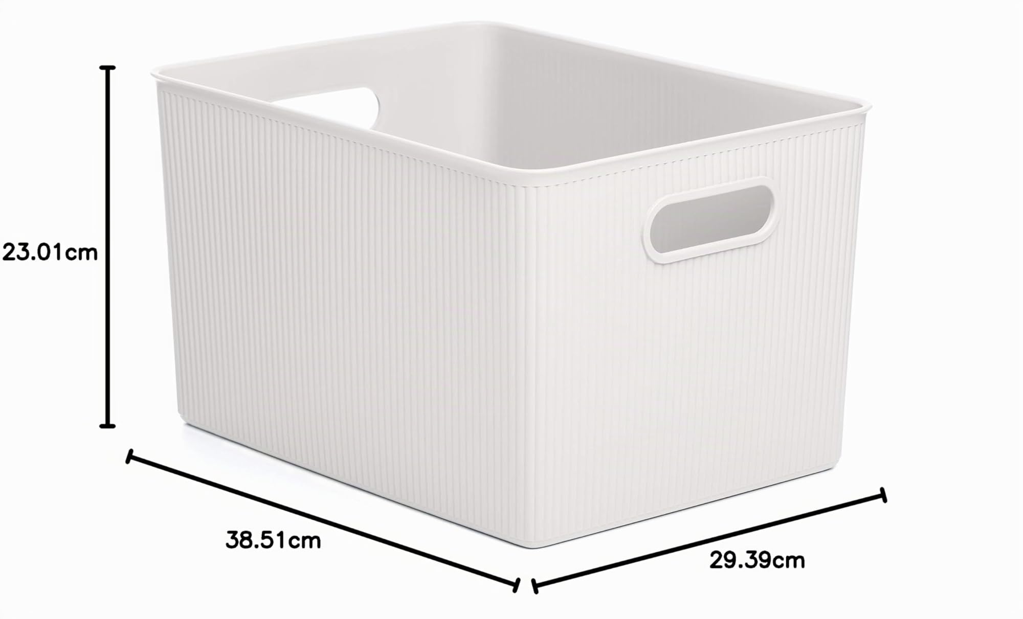 TATAY Cestino Portaoggetti Plastica 22 L Baobab | Scatola Organizzatrice | Manici Integrati | Design Compatto e Versatile | Plastica Riciclata Senza BPA | 29,4 x 38,5 x 23 cm, Bianco