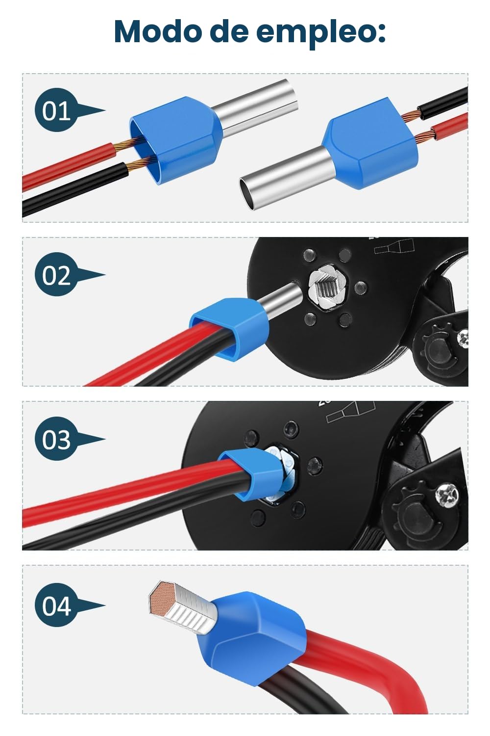 Lytool 0.5-10mm² Doble Terminales Cables Eléctricos, 750 Piezas con 8 Tamaños Conector de Twin Terminales de Férula Gemela Conectores Terminales Electricos Cable Kit
